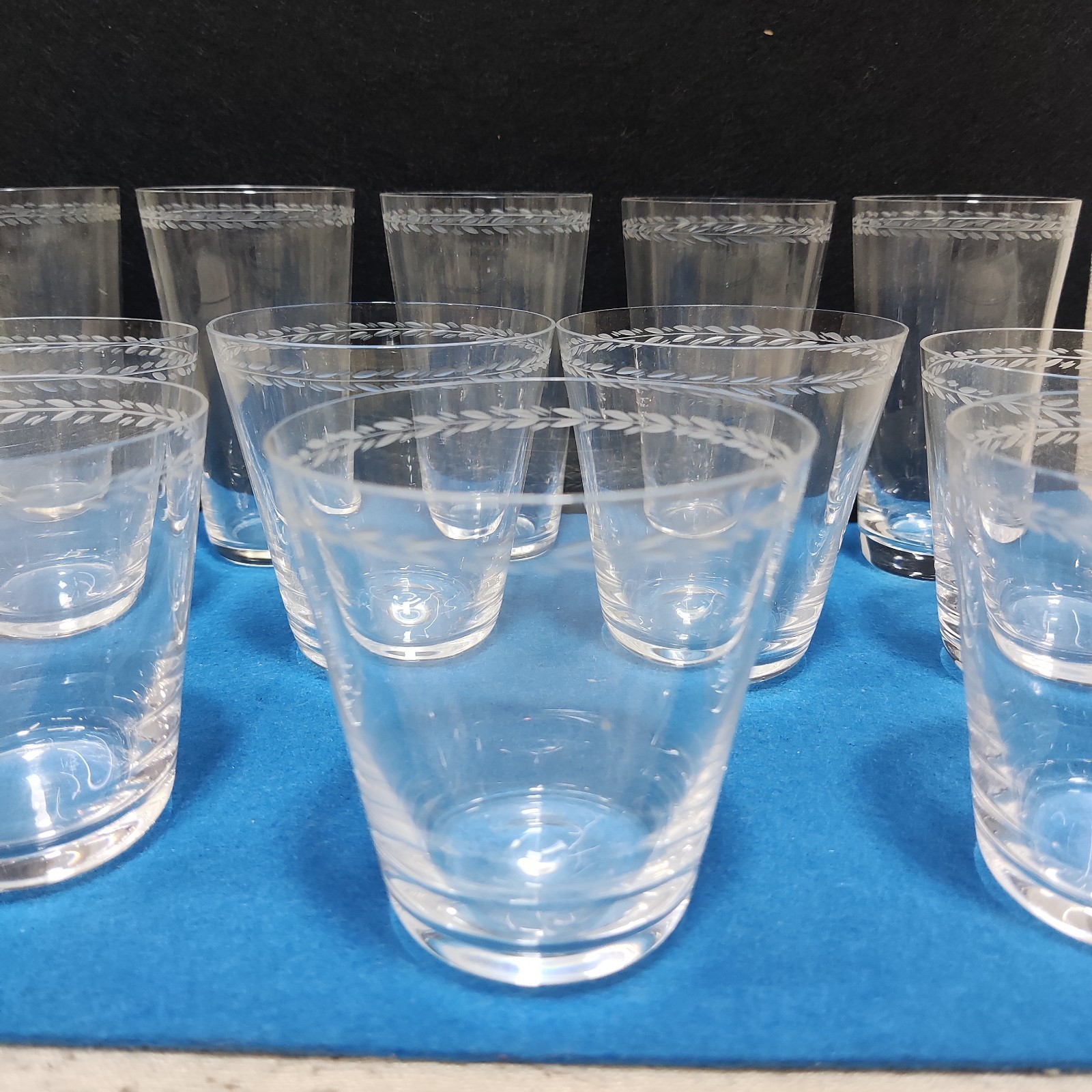 Art Deco Italian Luxury Crystal Glass Tumblers Mouth Blown Locchi Handmade Decor
