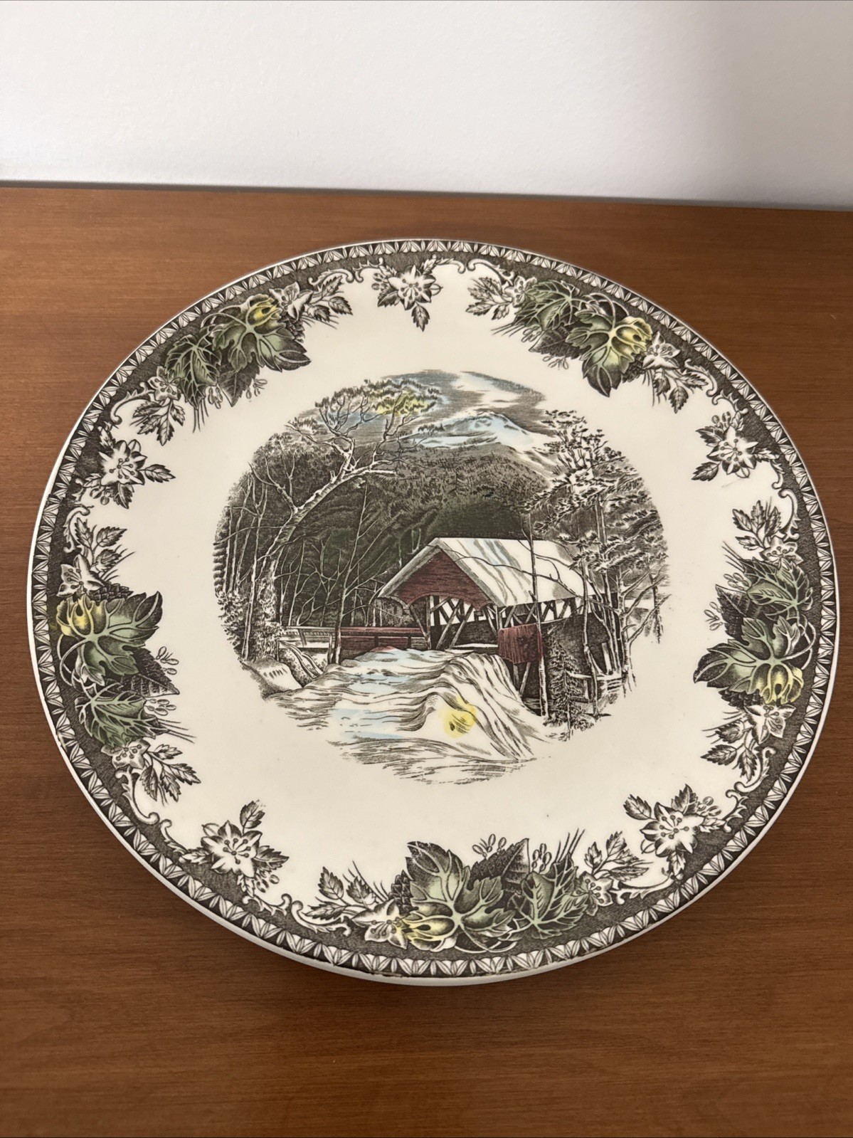 Johnson Brothers The Friendly Village Cake Plate 12” Covered Bridge
