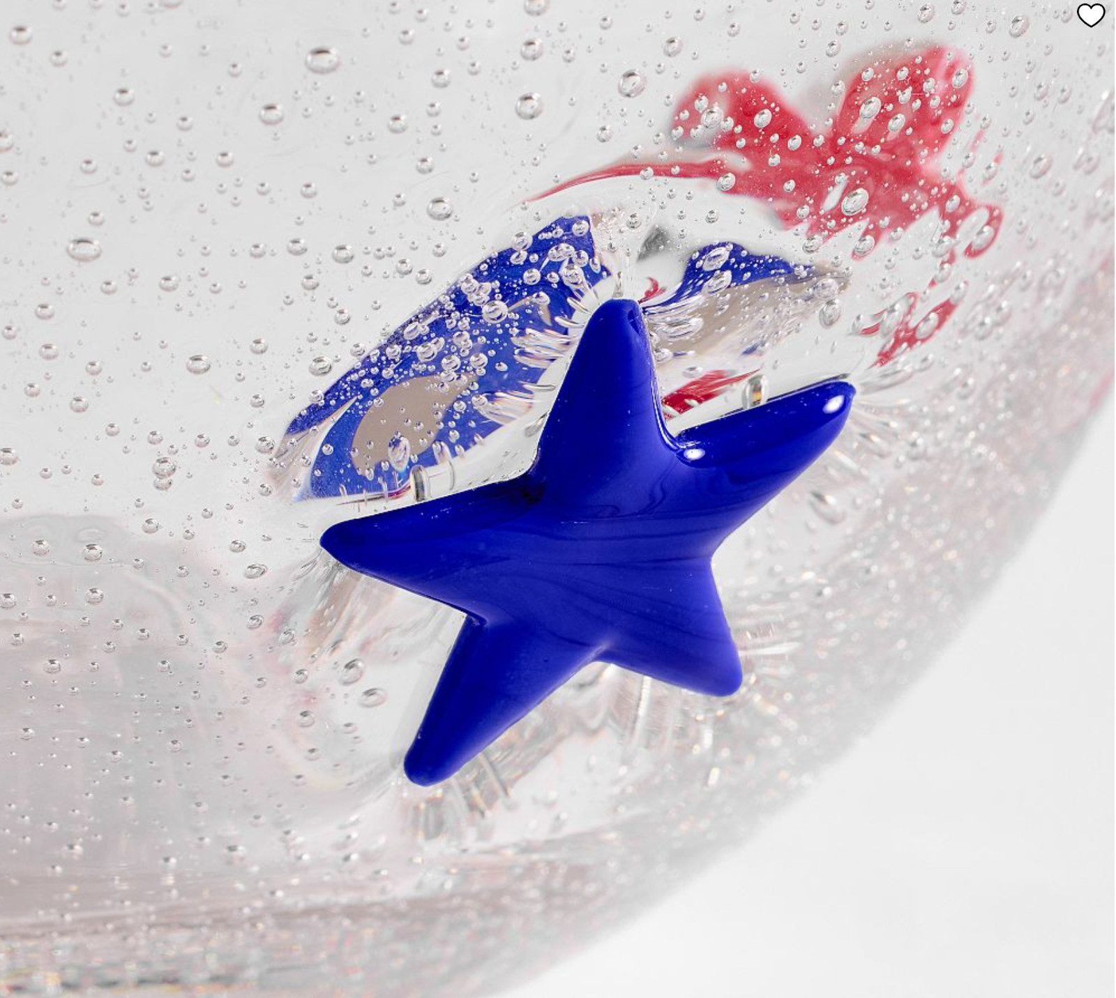 Glass Snack Bowl 4th of July Patriotic Iconic 15oz Red Blue Stars Spangled Decor