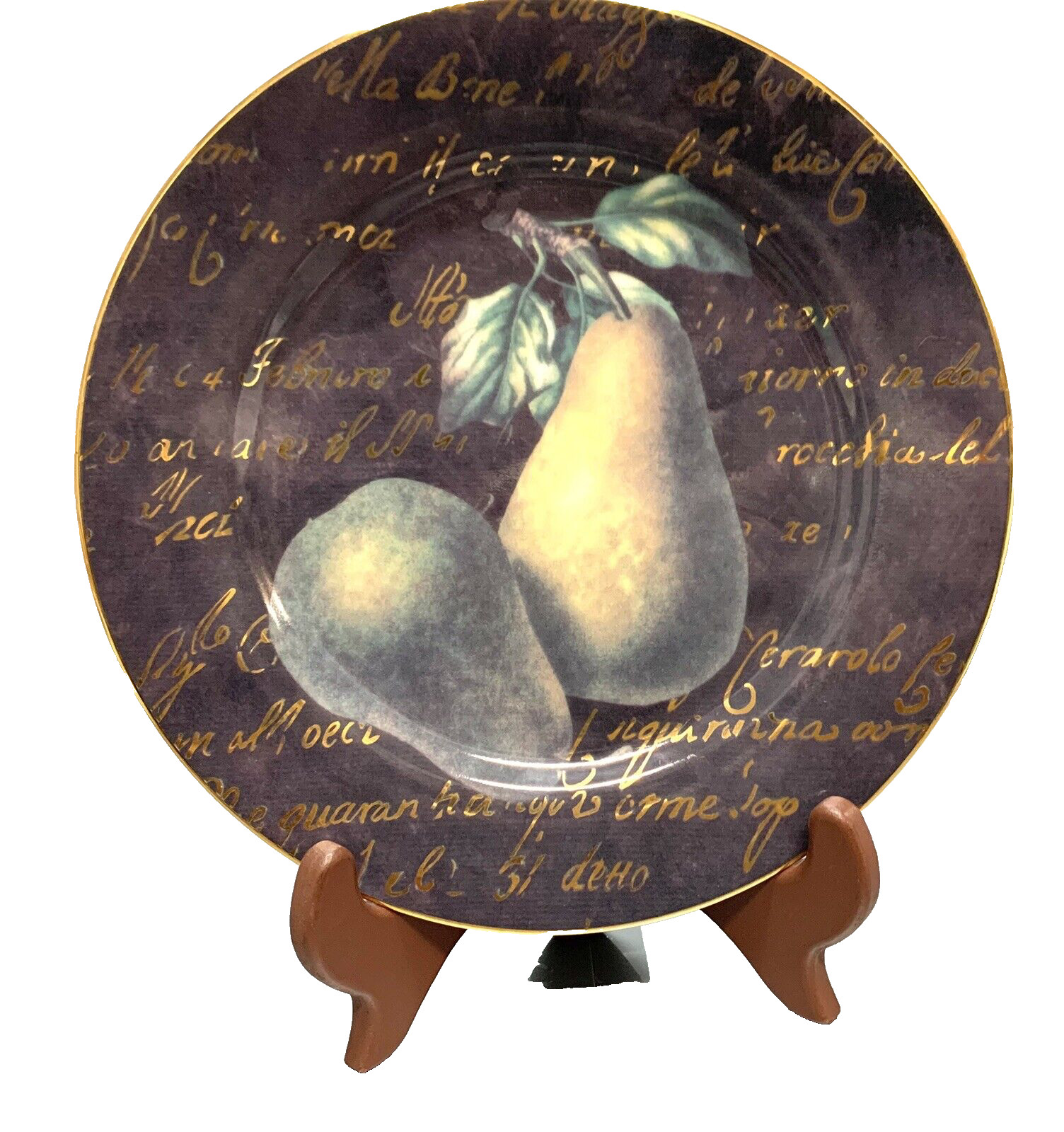 Gold Buffet Royal Gallery Pear Salad Dessert Plate 8.5” Gold Trim Sri Lanka