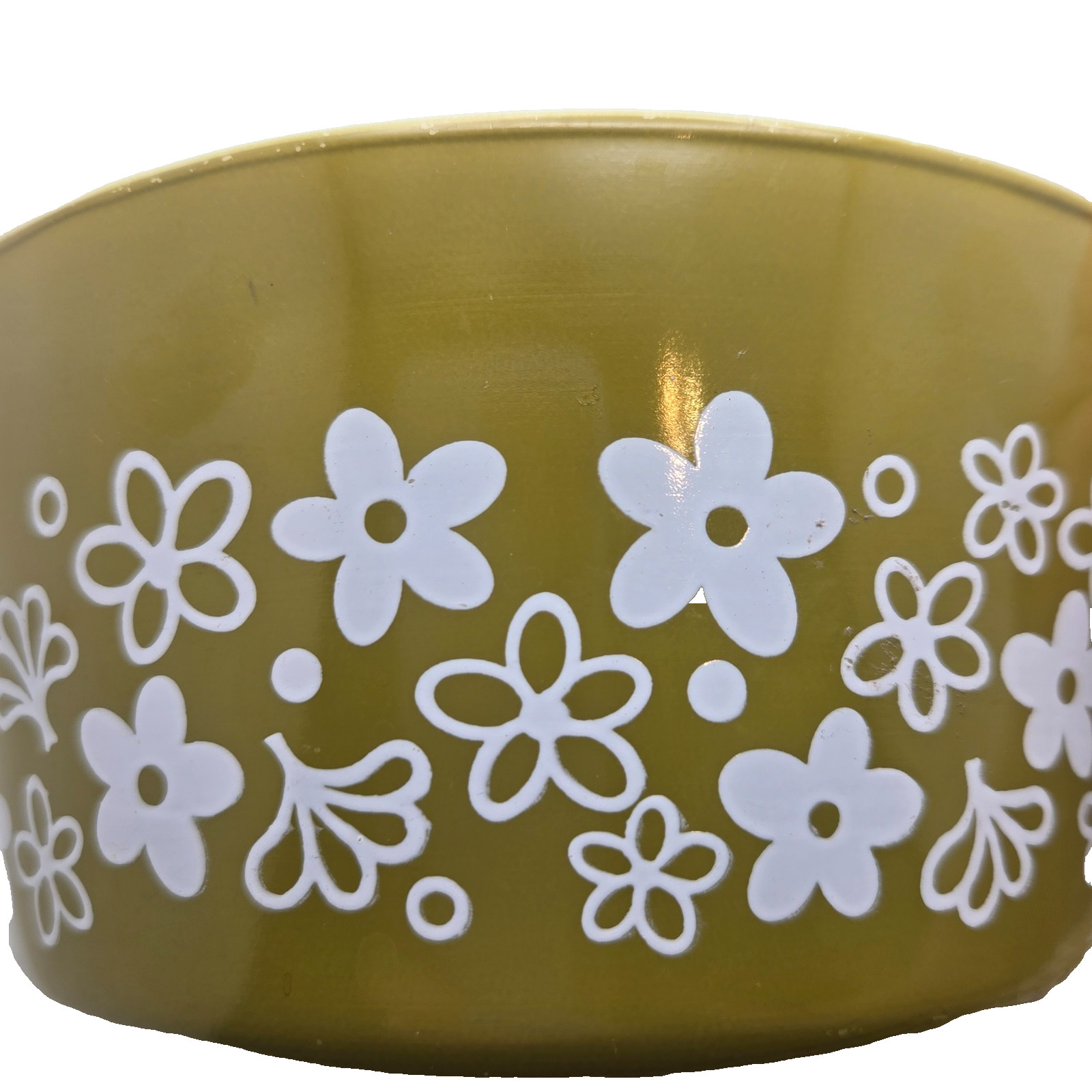 Vintage Pyrex 473 Spring Blossom Green Crazy Daisy 1 Qt Casserole Dish No Lid