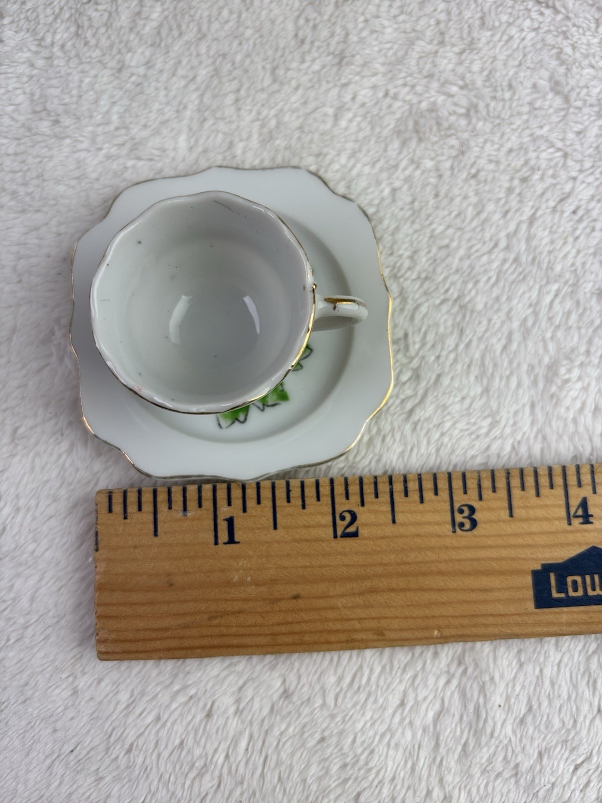 Vintage Tea Set (7) Mini Cup & Saucer Japan Scalloped Hand Painted China
