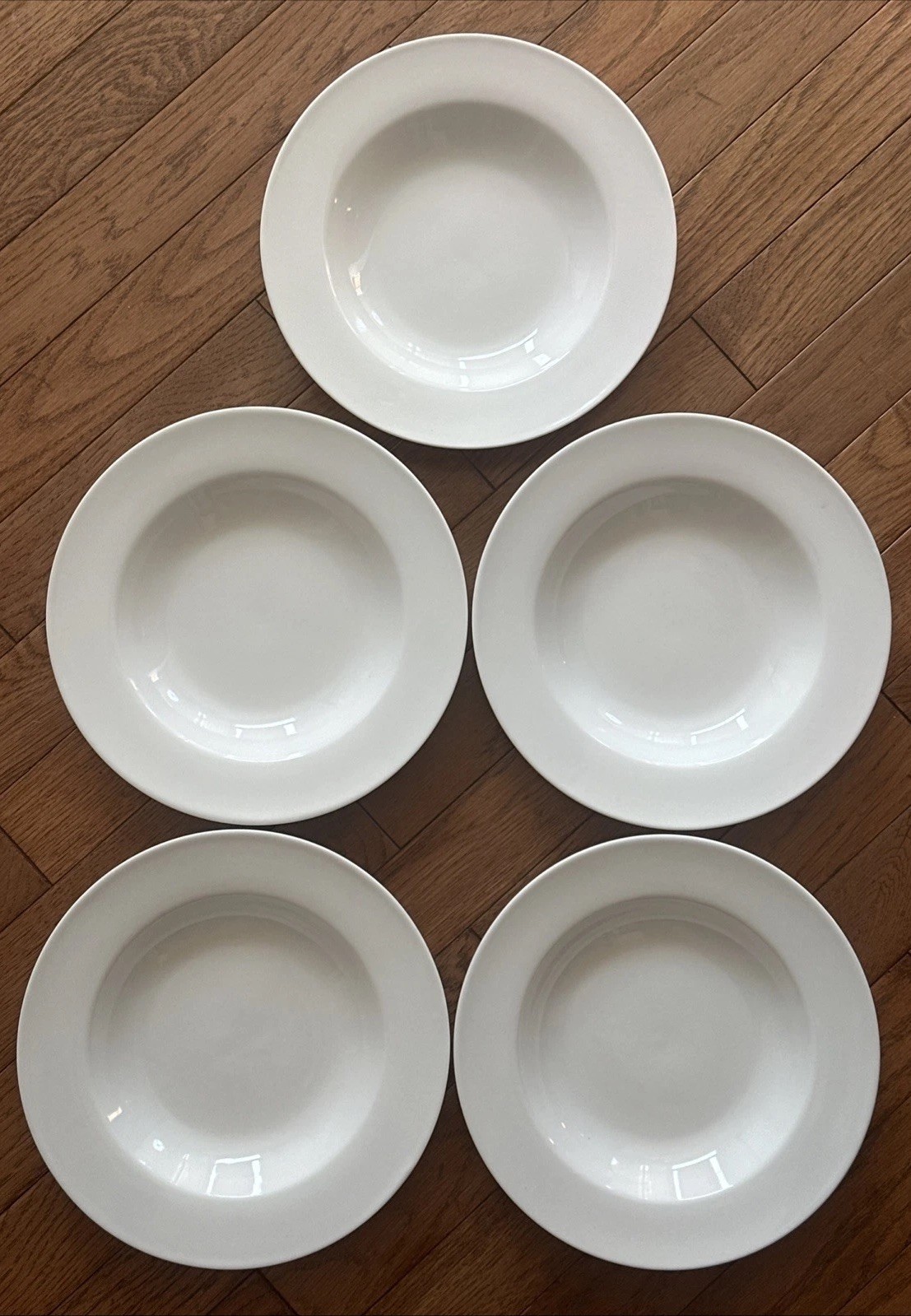 5 Fitz & Floyd Everyday White Porcelain Rim Soup Bowls SET 9” EXCELLENT