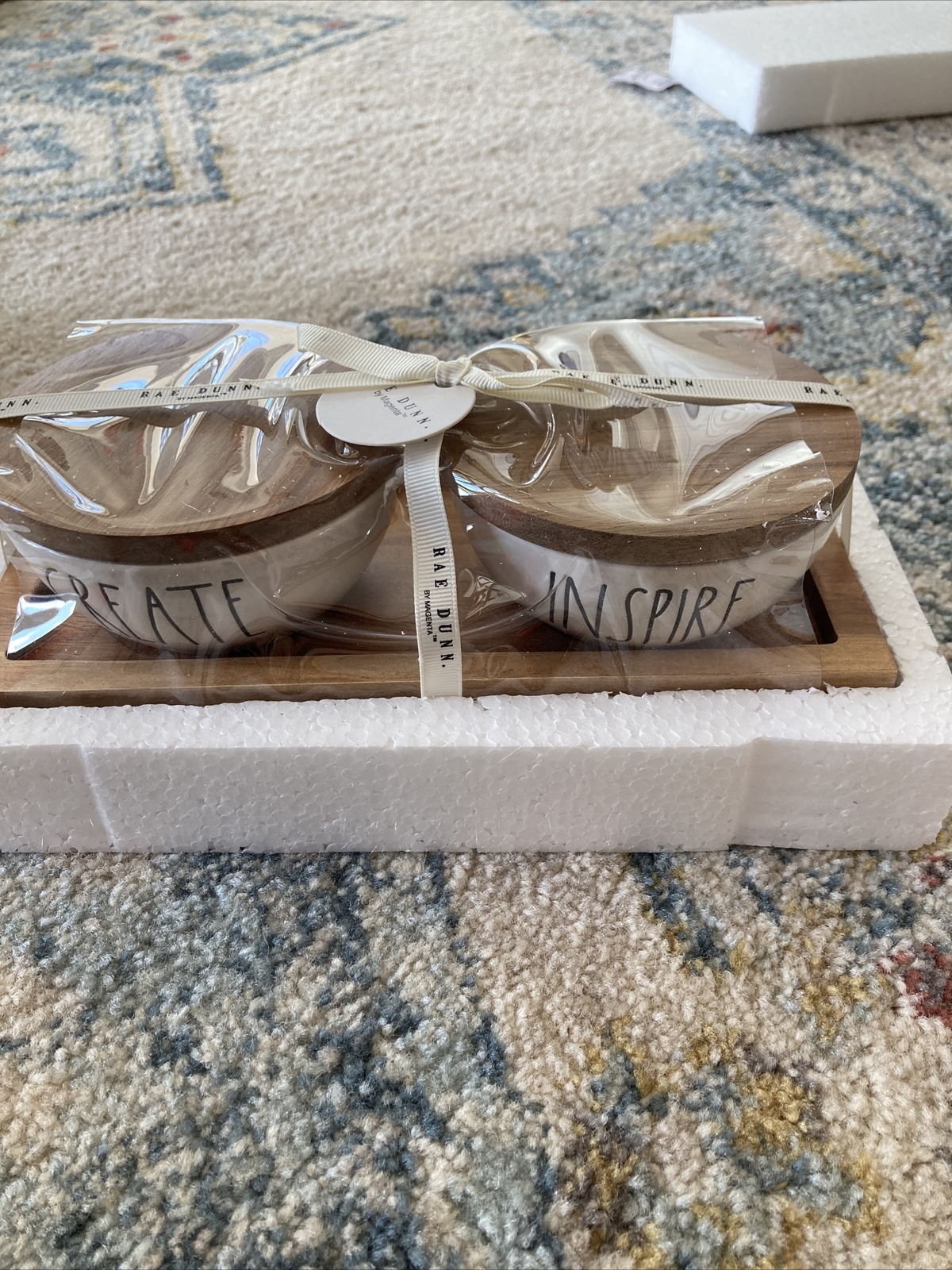 Rae Dunn 2 Sided Wood Lid Pinch Bowls