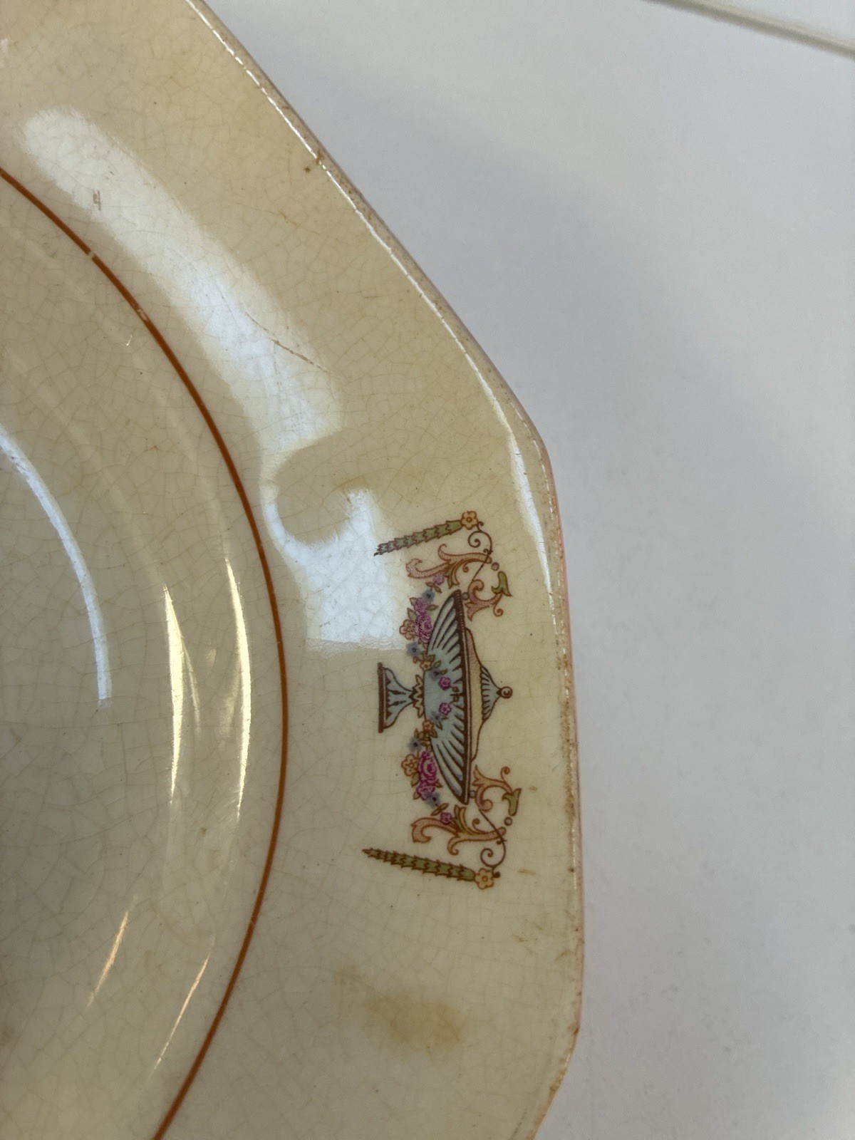 F.C. Co. Martha Washington Platter 12” Sebring Ohio Crazed Patina Blue White