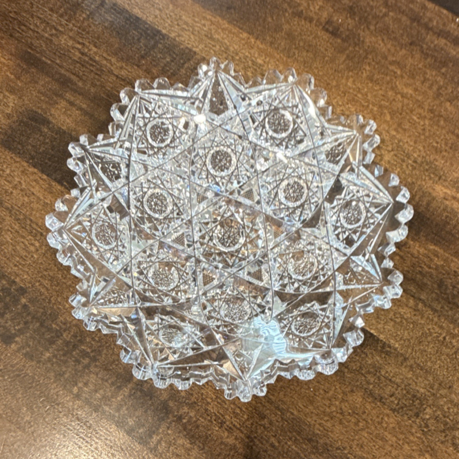 American Brilliant Period ABP Cut Glass 6” plate