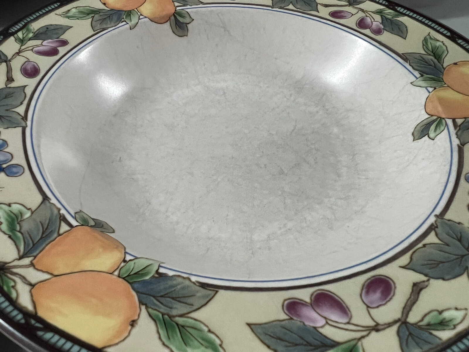 5 Mikasa Intaglio Garden Harvest Rimmed Soup Pasta Bowls 9 1/4″ Fruit and Leaves