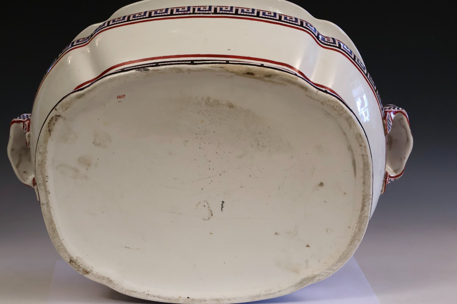 Huge Antique Copeland Spode English Pottery Greek Revival Footbath Jardiniere