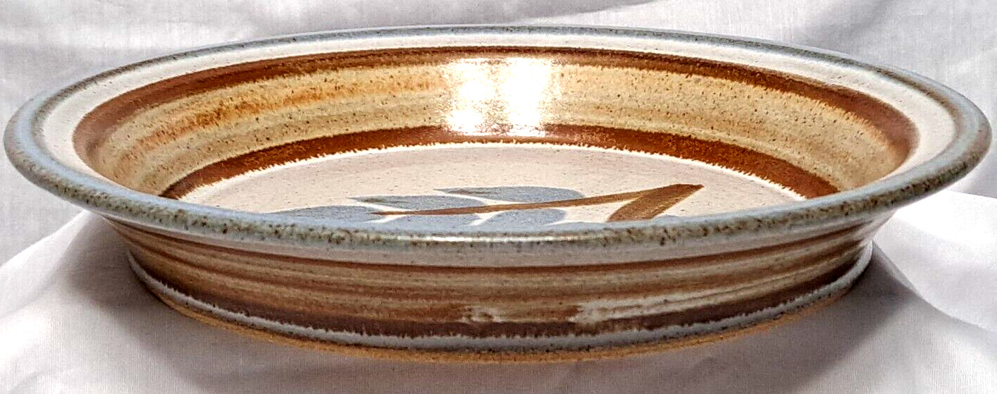 Vintage Studio Pottery 10″ Serving Dish Desert Floral Hand Painted Artist Signed