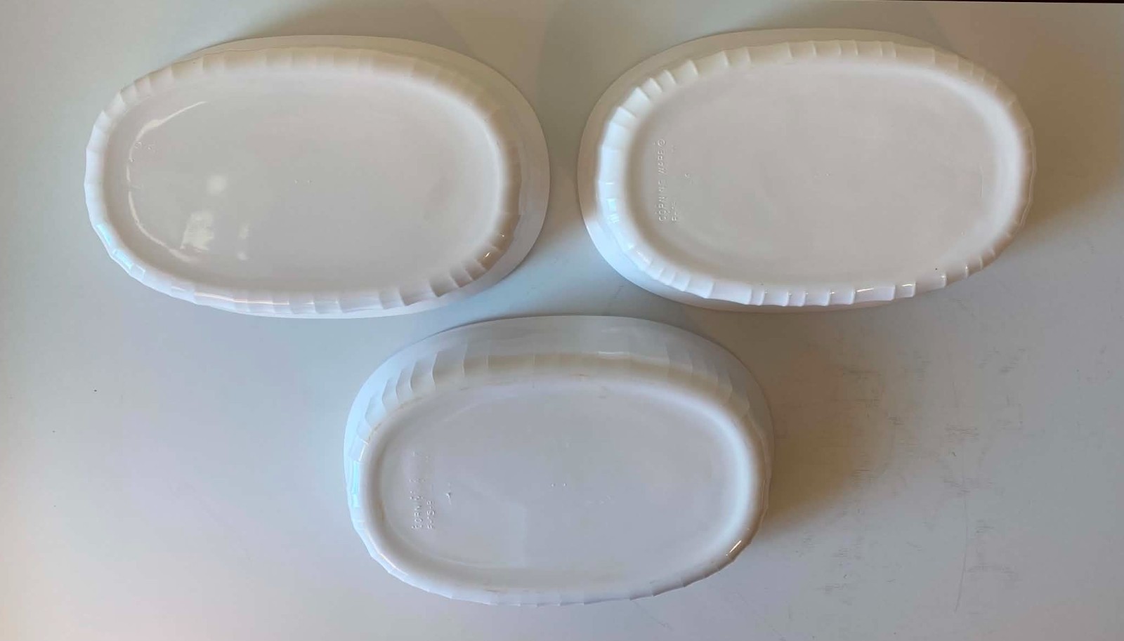 Used Corningware Baking Dish F-15-B, 15 Oz, French White Oval with Plastic Lid