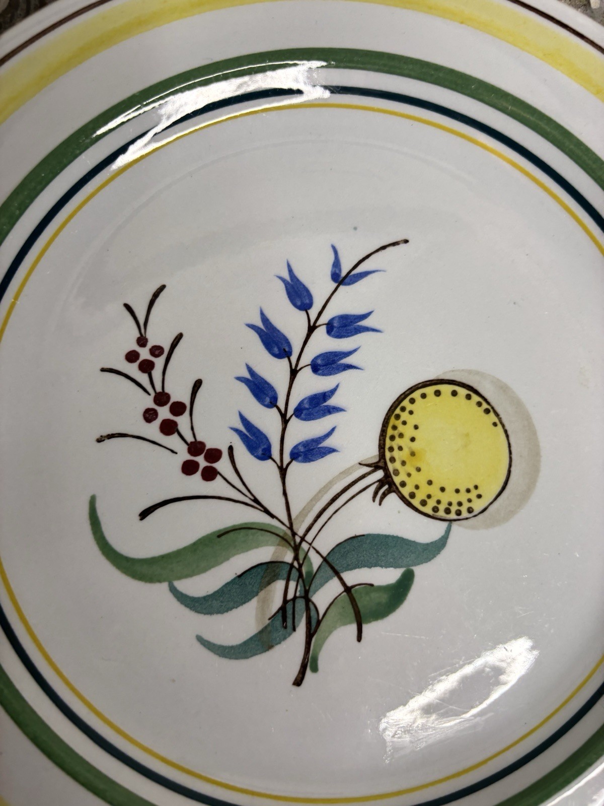 Set Of 3 Arabia Finland Wildflower Plate Hand Painted 9.25″ Vtg Scandinavian