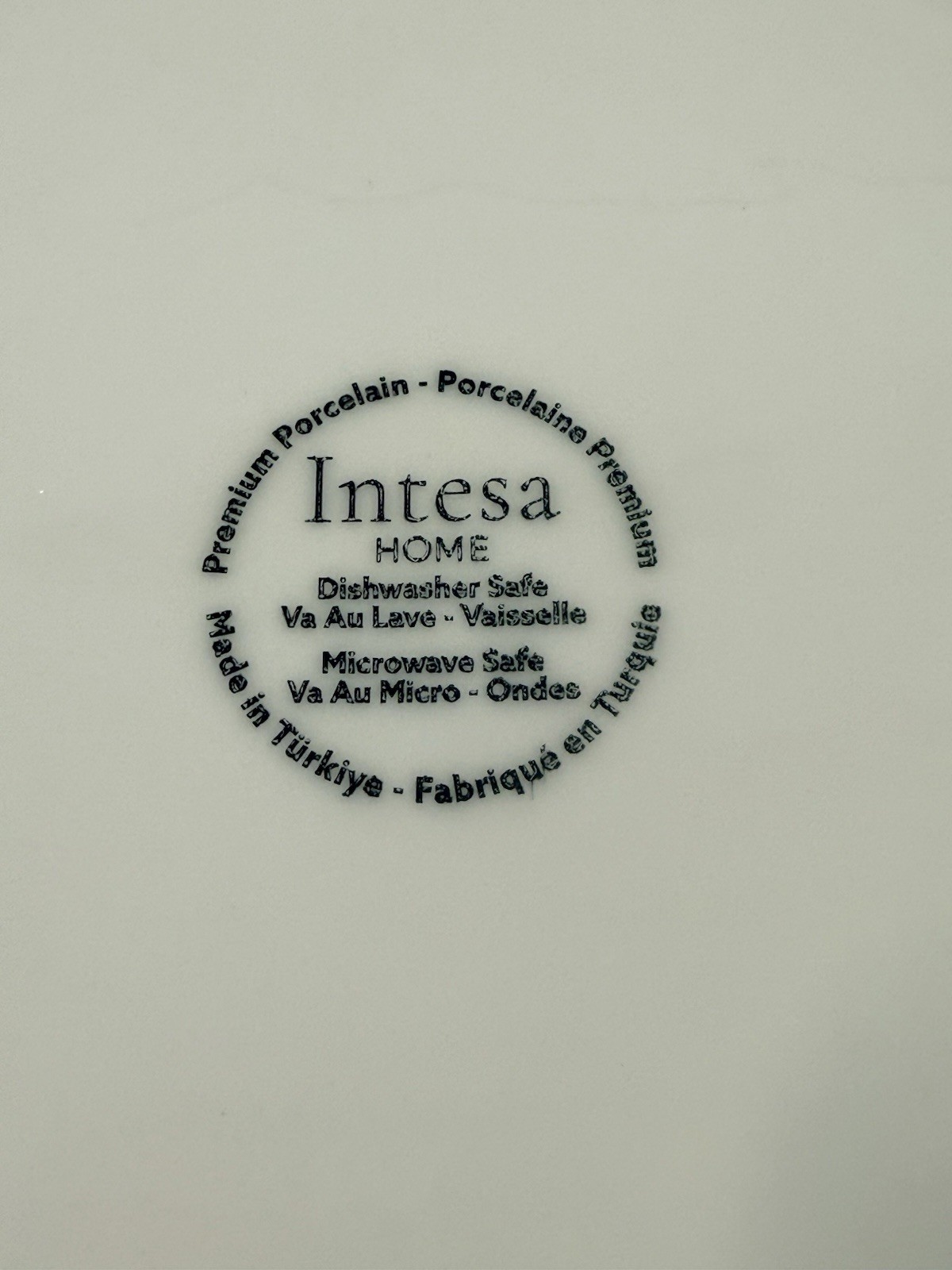 Intesa Home Blue Gold White Marble Abstract Design Dinner Plates 10.25” Set/4