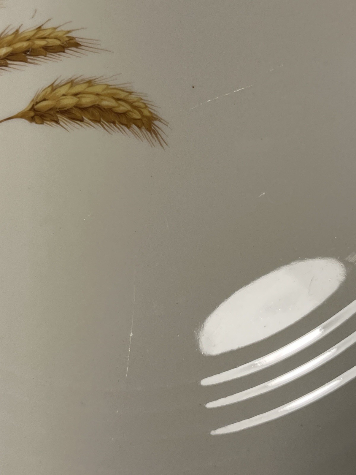 Edwin M Knowles 1930s Yorktown Cake Plate Golden Wheat Ceramic Cream, 11.5”