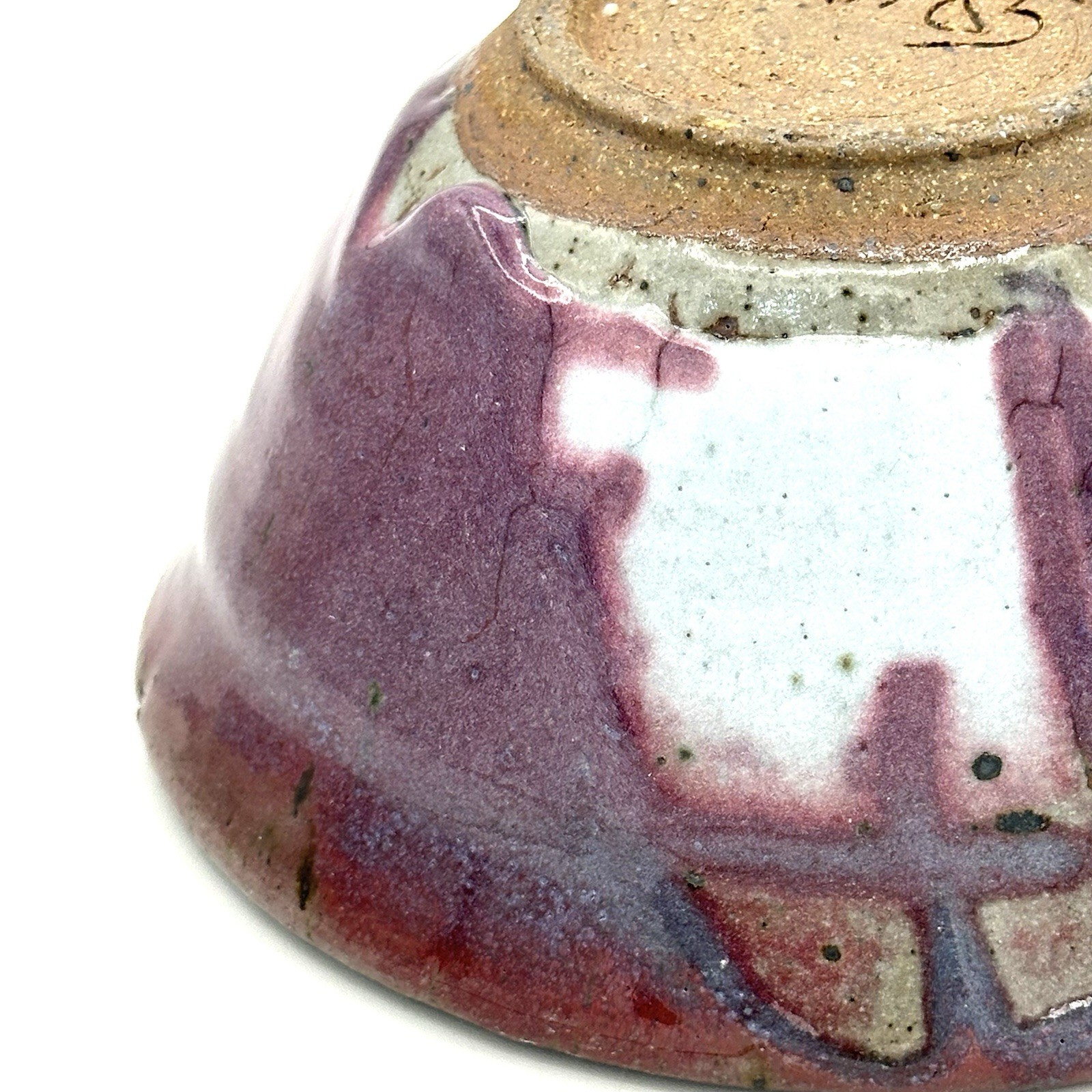 Vintage Hand Thrown Art Pottery Bowl Glazed Stoneware Signed 6.5 X 3.5 in