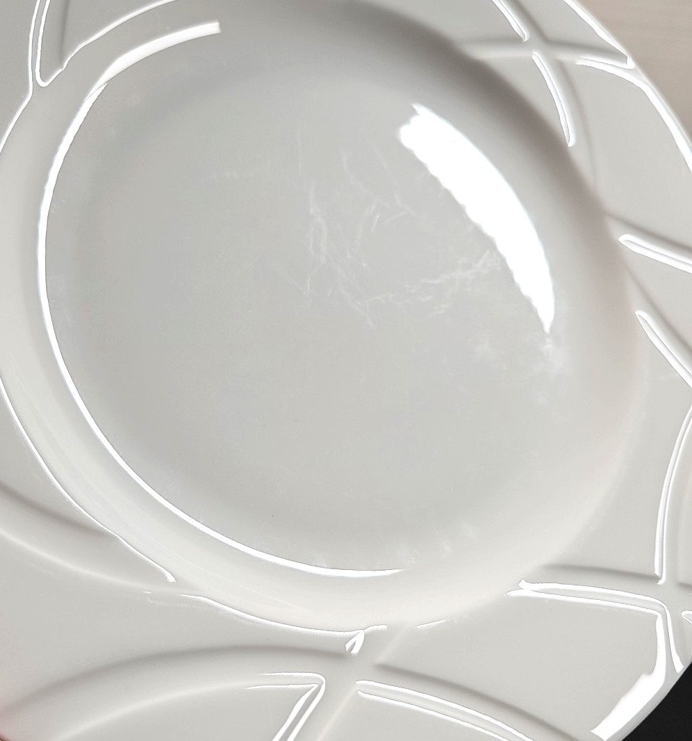 12 Lenox Vibe Salad Plate Set White Swirled Elegant Accent Table Dining Dish Lot