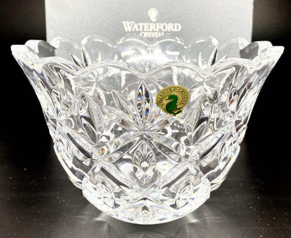 Waterford Crystal Bowl Green Hills 7″ Scalloped New in Box