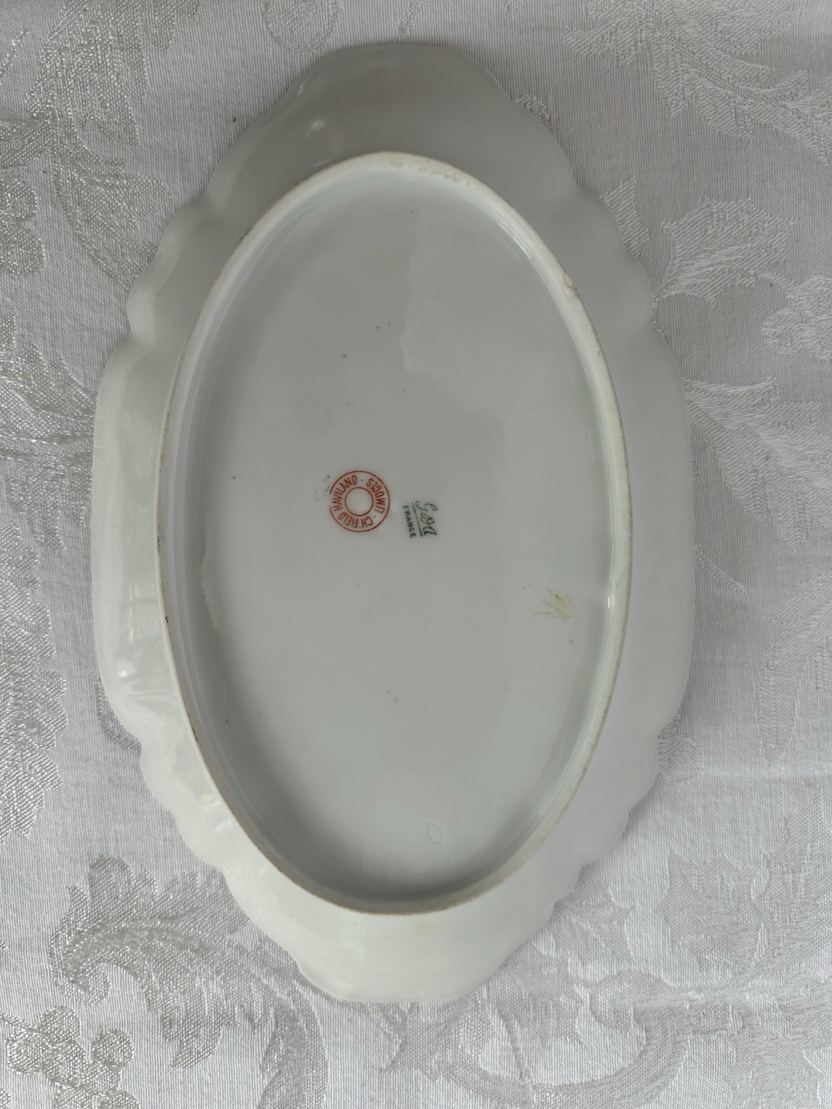 4 Charles Field Haviland Limoges Embossed Serving Platters W/Pink Floral Sprays