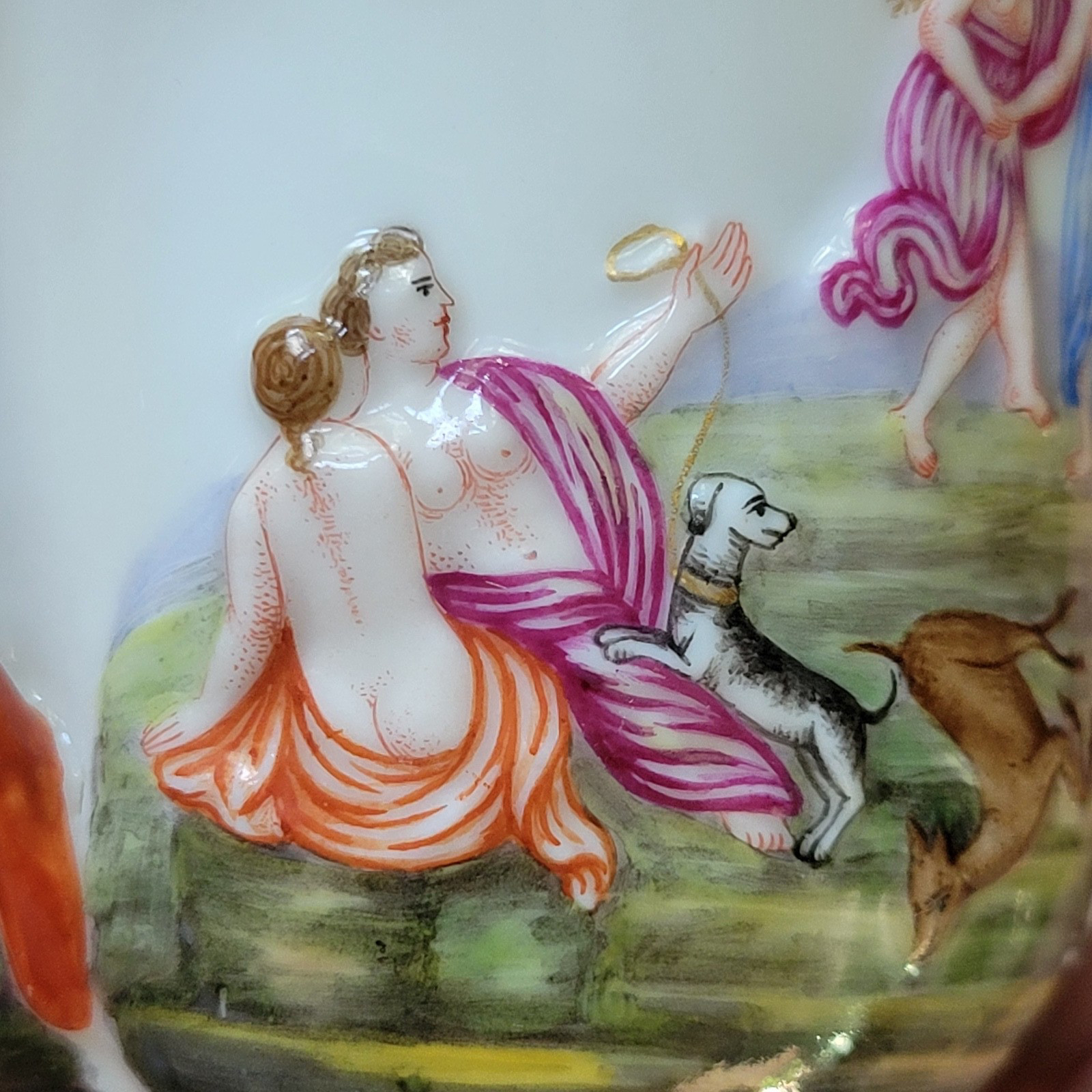 Antique 1800s Ginori Doccia Capodimonte Lidded Porcelain Chocolate Cup Italian