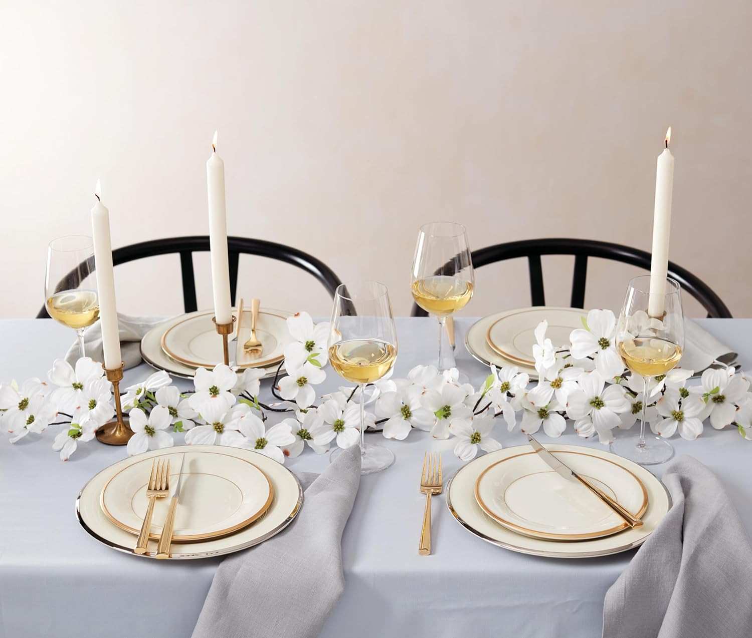 Solitaire 5-Piece White Place Setting for Elegant Dining