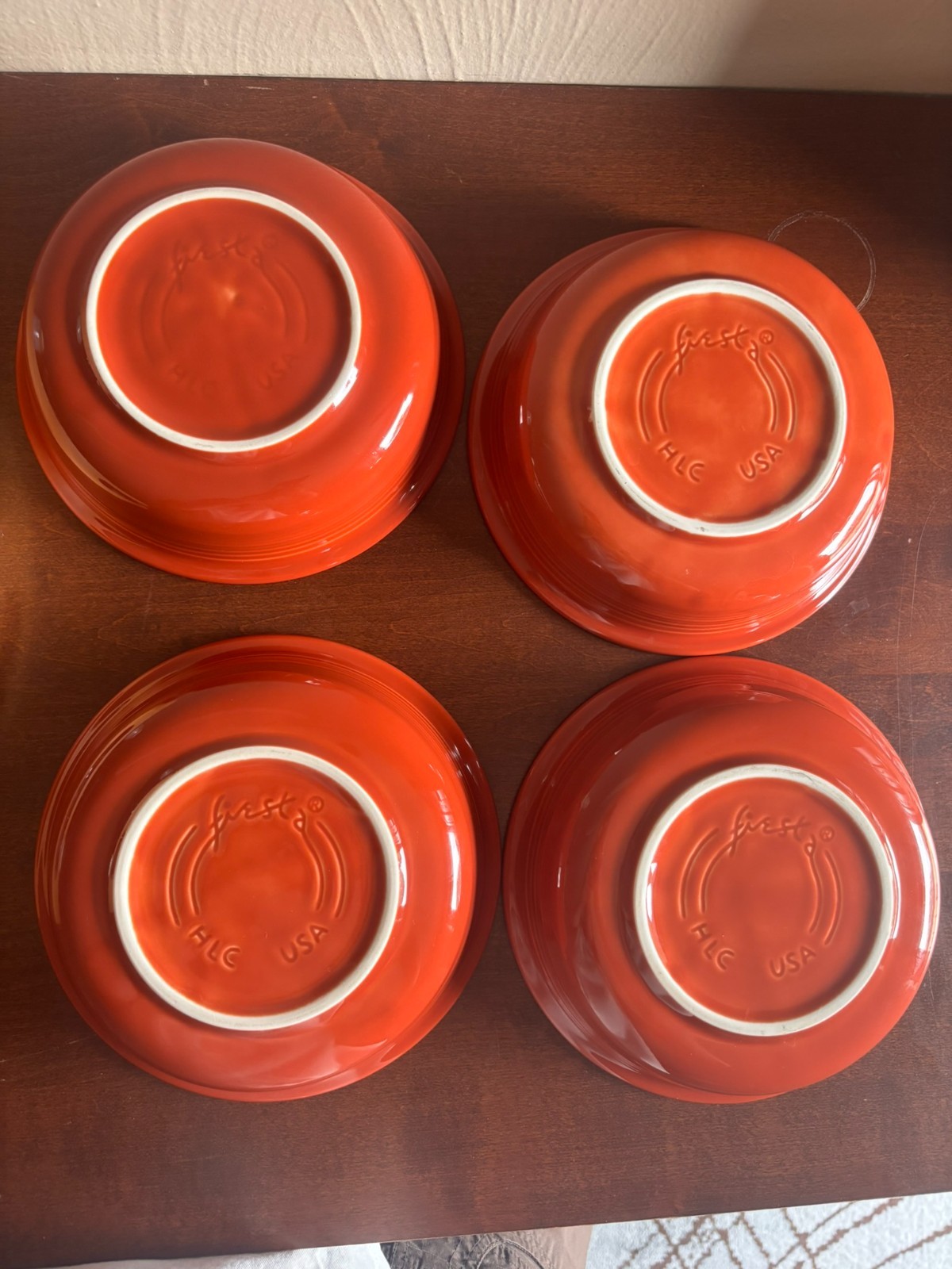 Set of 4 Fiesta Ware Homer Laughlin 7” Cereal Soup Bowl Rust Orange