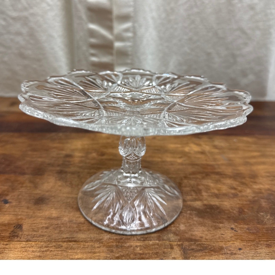 Antique Early American Pattern Glass (EAPG) Cake Stand Plate Bryce Higbee & Co.
