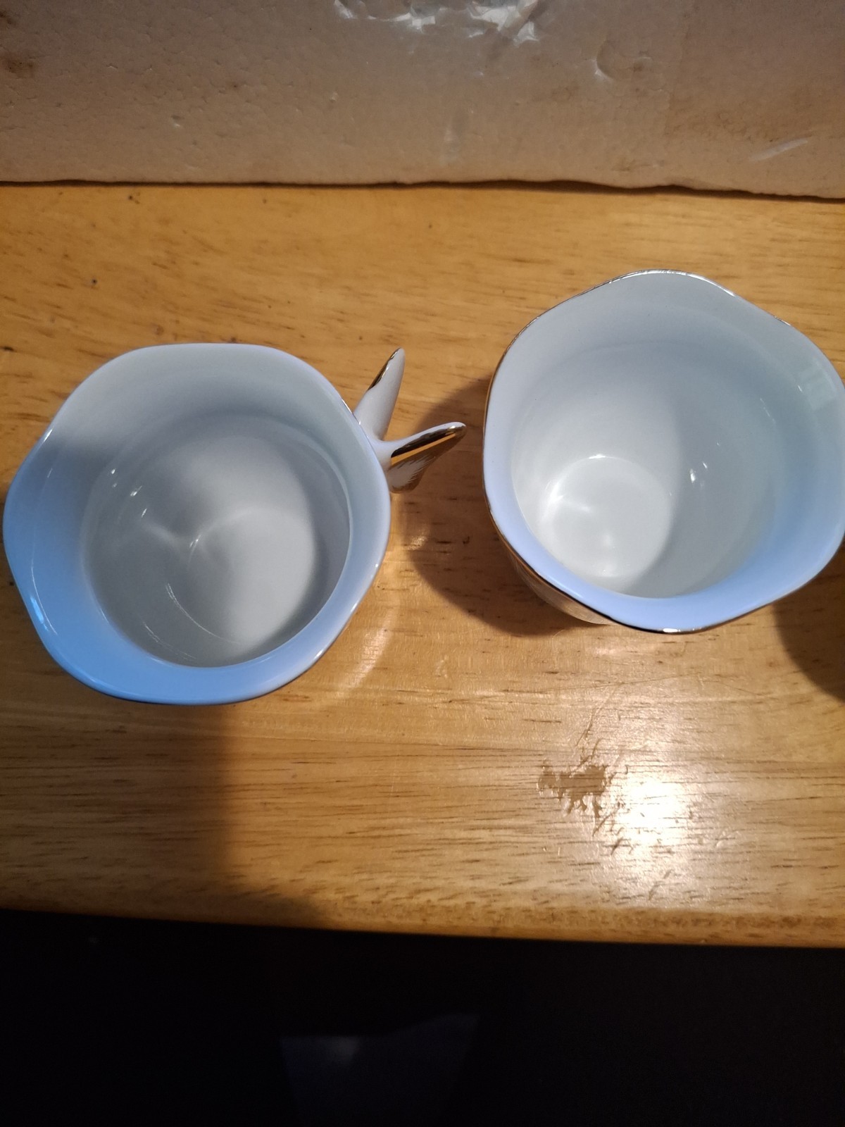 Butterfly Porcelain Demitass Teacups And Saucers With Colorful Butterfly Motifs