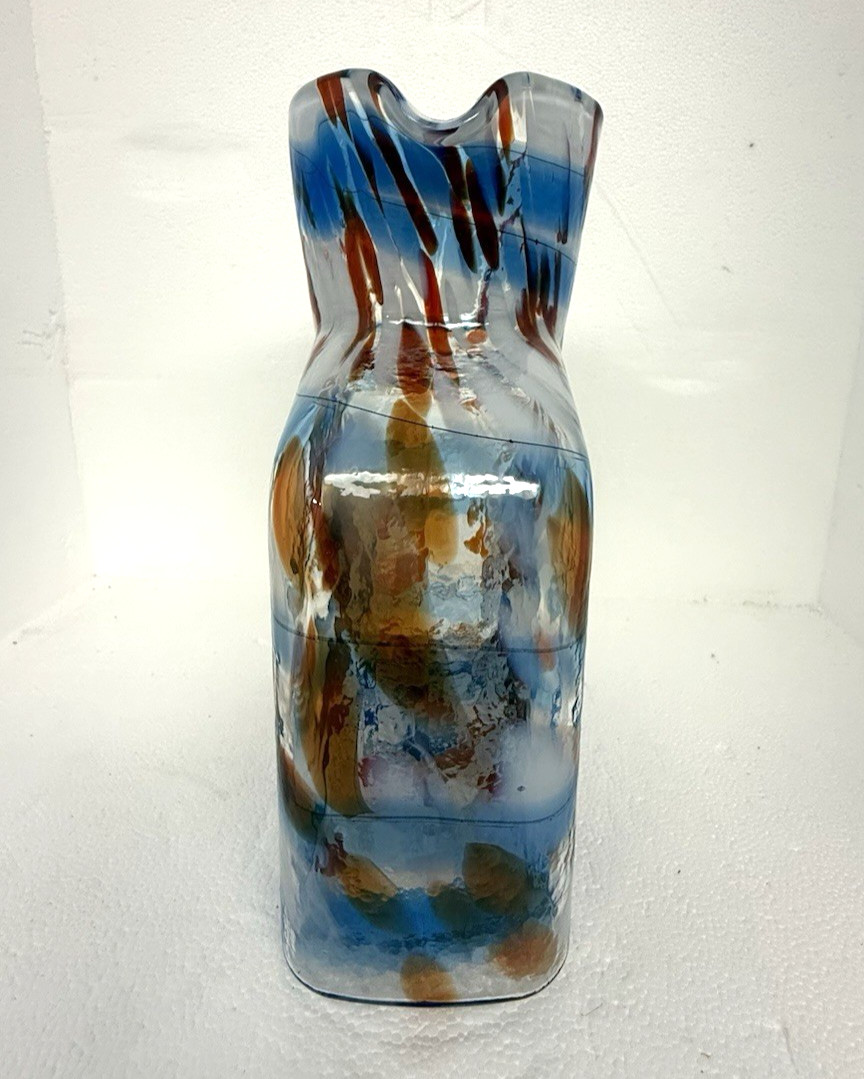 Blenko Glass Water Bottle 384 – Patriotic – Red White and Blue