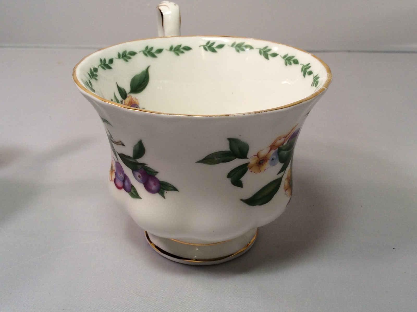 4 Fruit Royal Albert Bone China Teacups, Fruit Grapes, Peaches, Pears & Apples