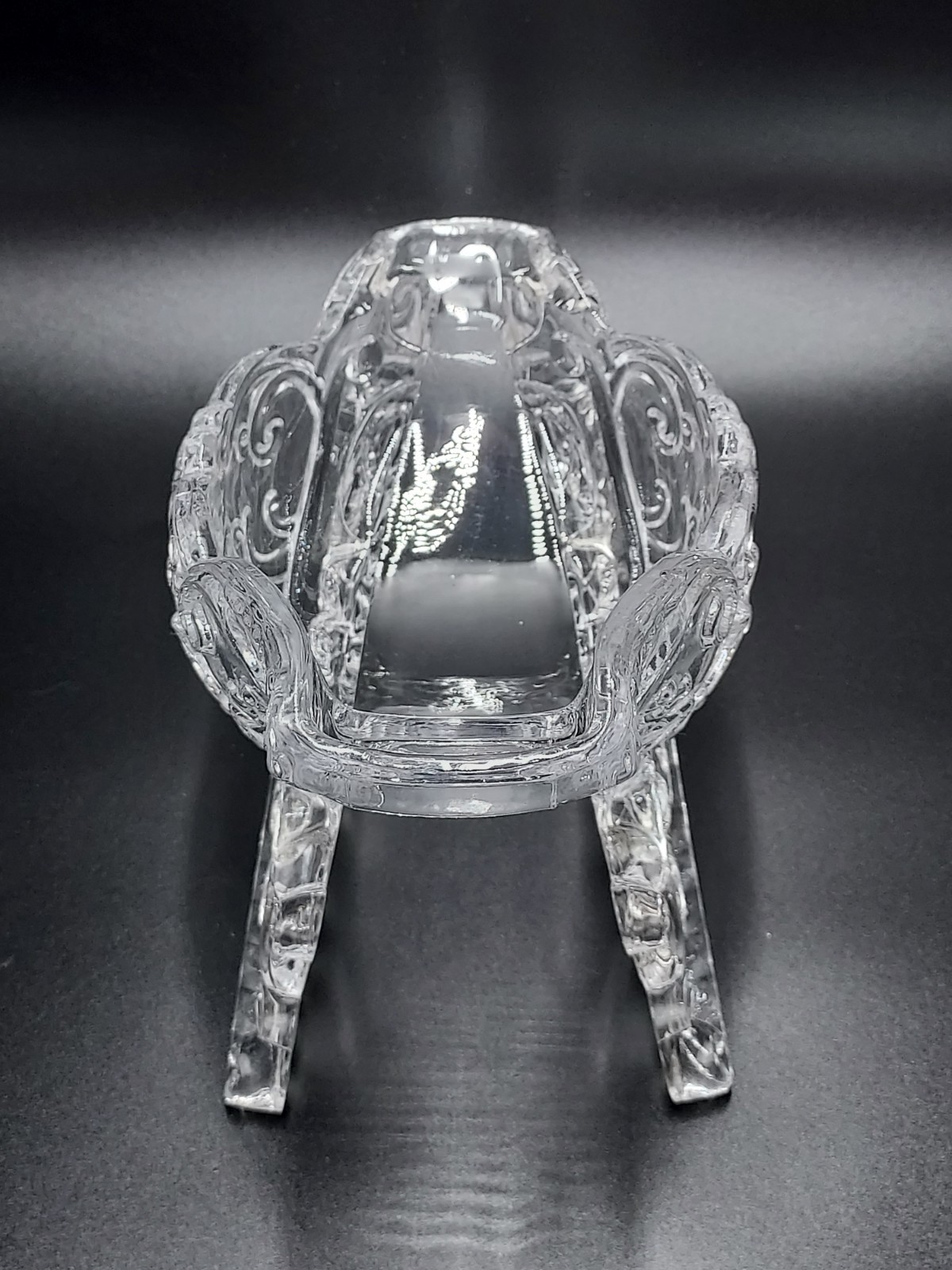 Fifth Avenue Crystal Clear Glass Christmas Santa Sleigh Candy Dish…