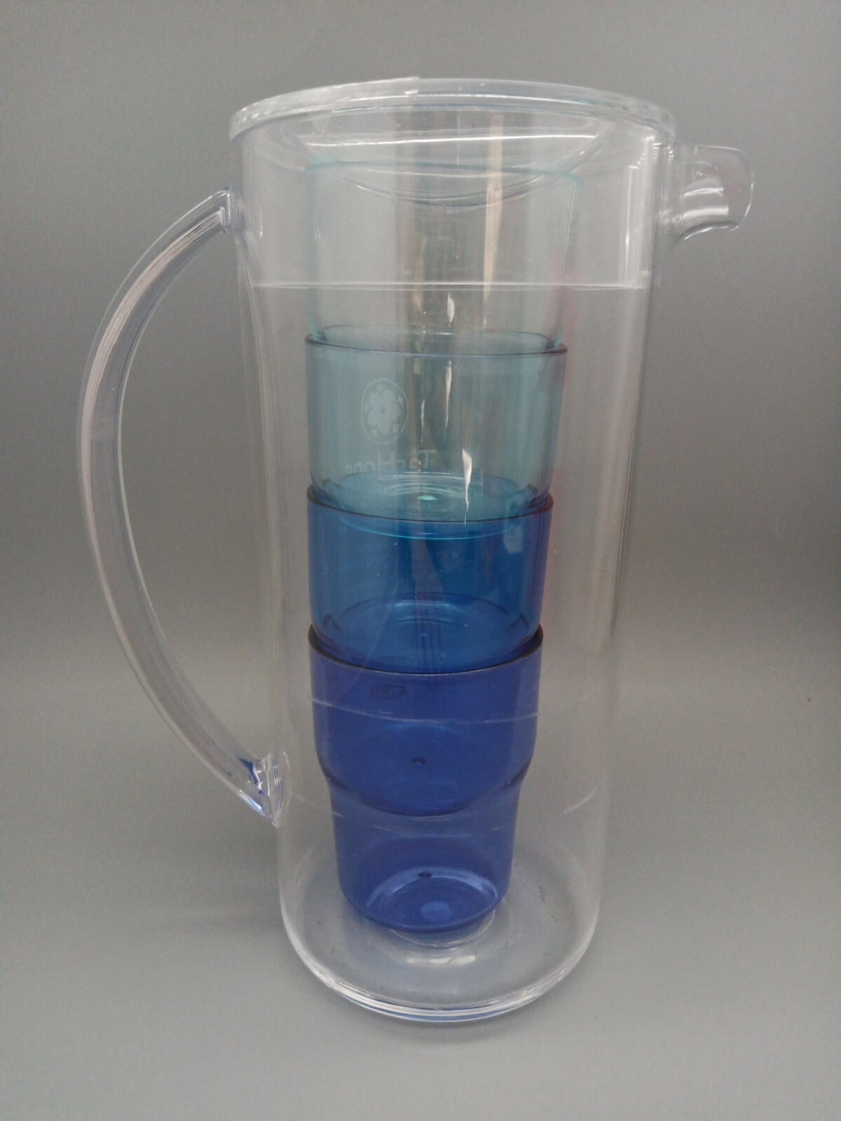 Tarhong Simple Stacked Nested Pitcher 6 piece Set with Stacking 15oz Tumblers