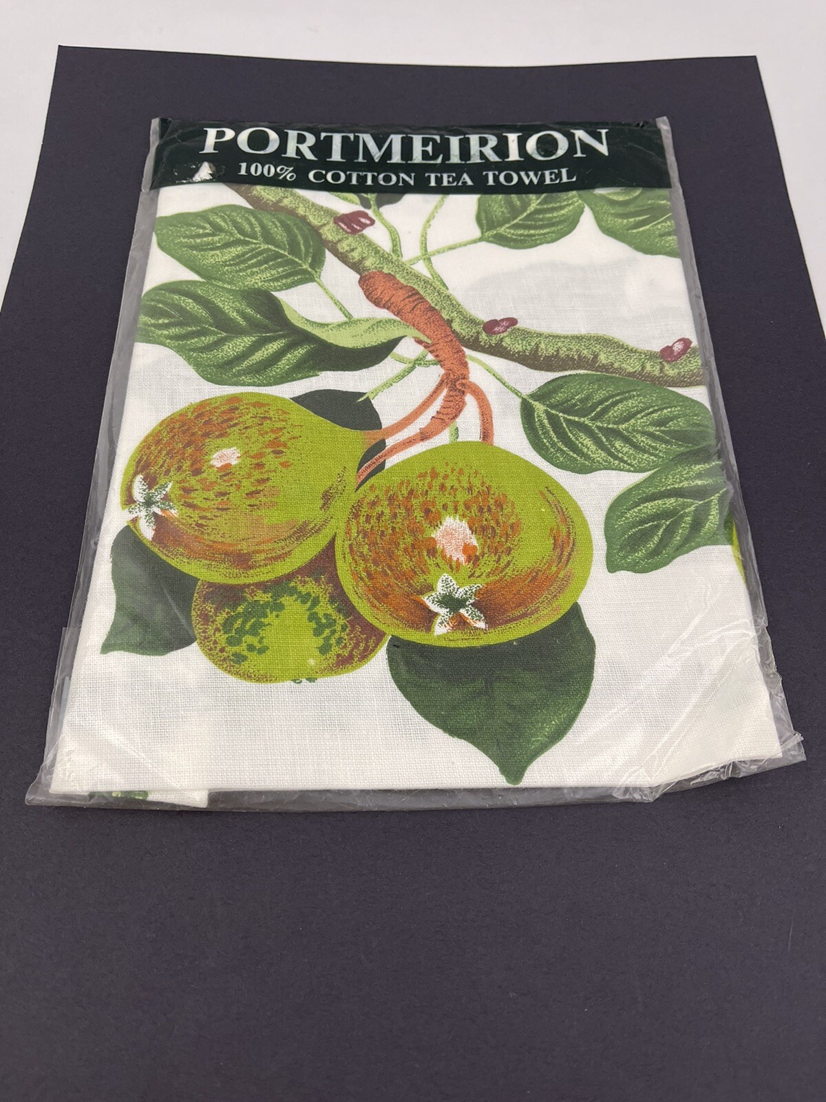 PORTMEIRION POMONA THE TEINTON SQUASH PEAR TEA TOWEL – MINT