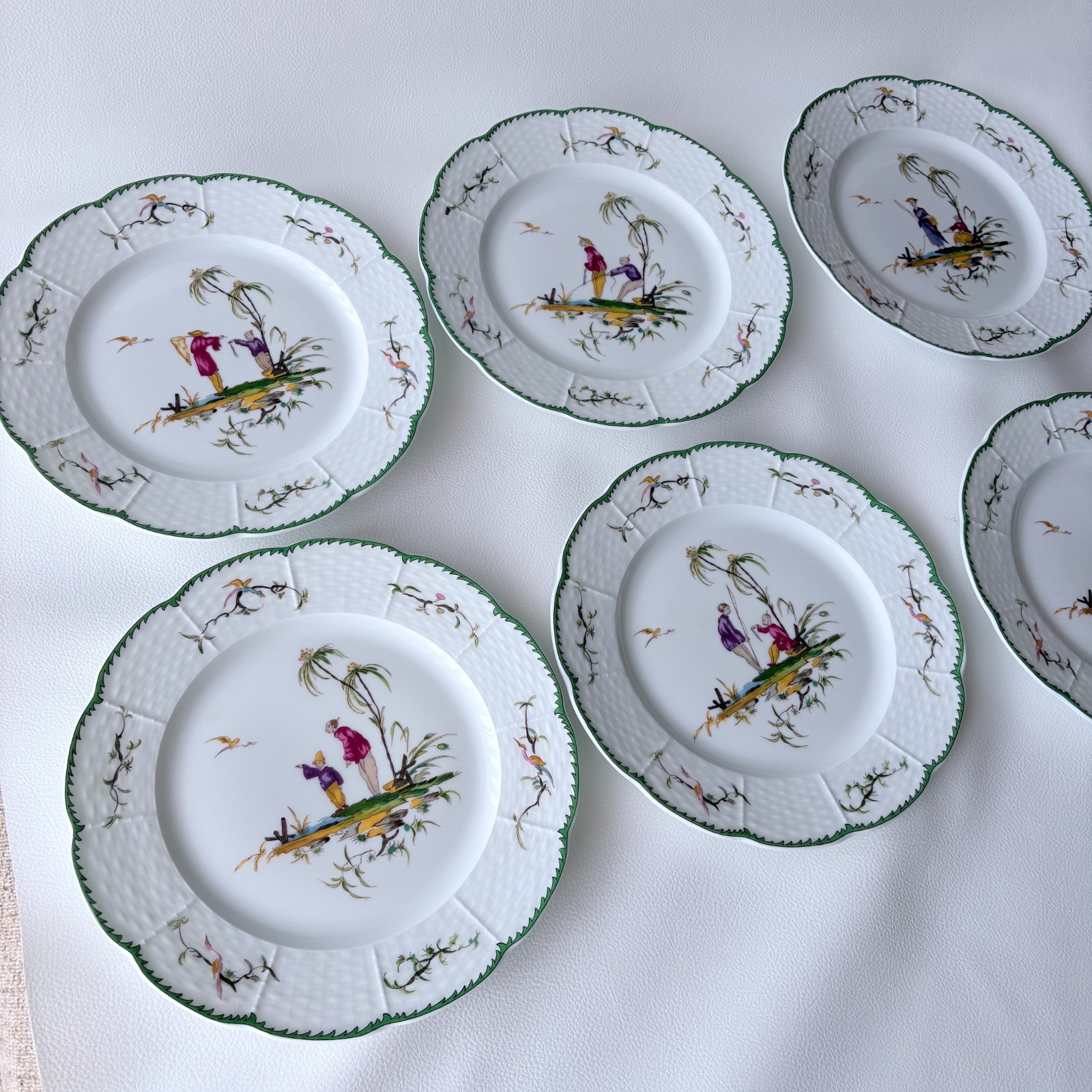 RAYNAUD Limoges SI KIANG Plate Full Set 6 [No.1 – 6] 22cm/8.7″