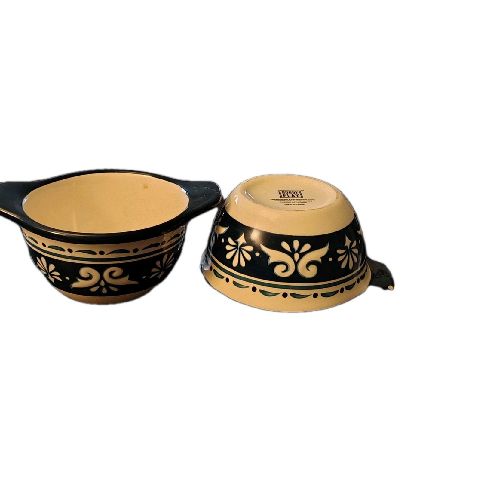 2 Small Bobby Flay Bowls Cream And Blue