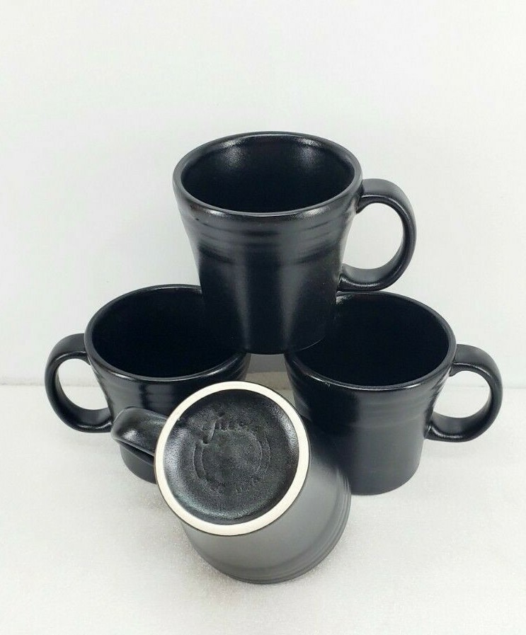 Set Lot 4 TAPERED MUG foundry black FIESTA WARE 15 OZ new