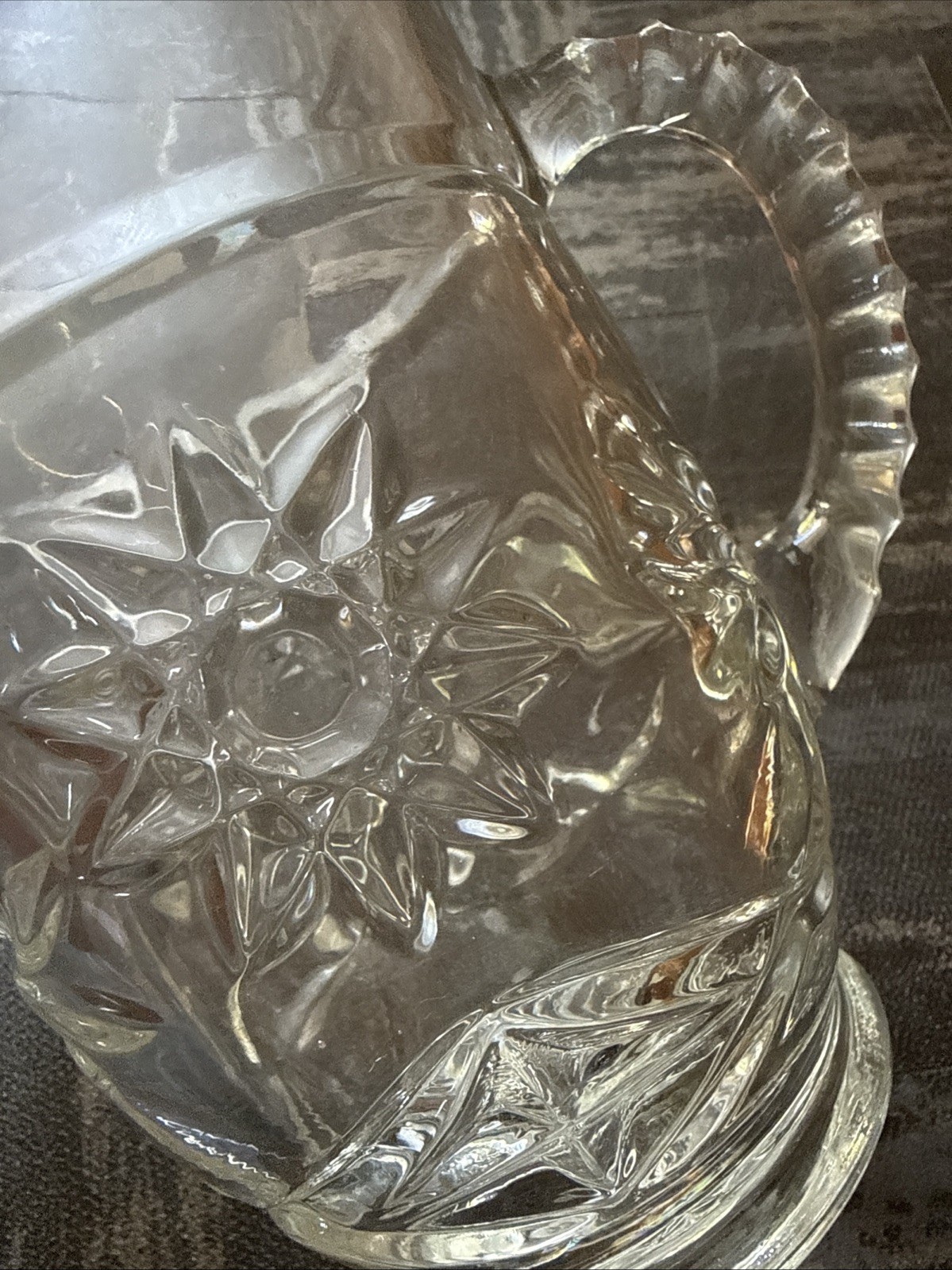 Cut Glass Creamer, 5 1/2 Inches