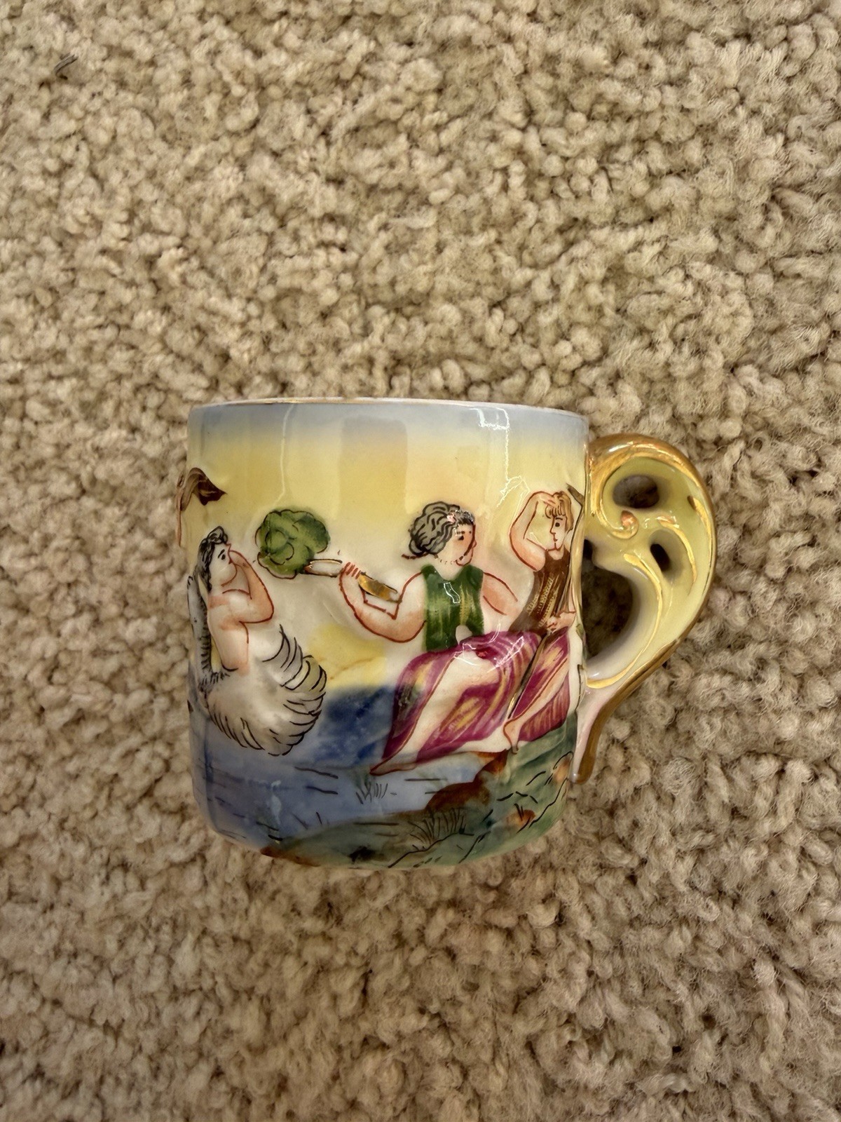 Demitasse Hand Painted Cup Marked Made In Occupied Japan