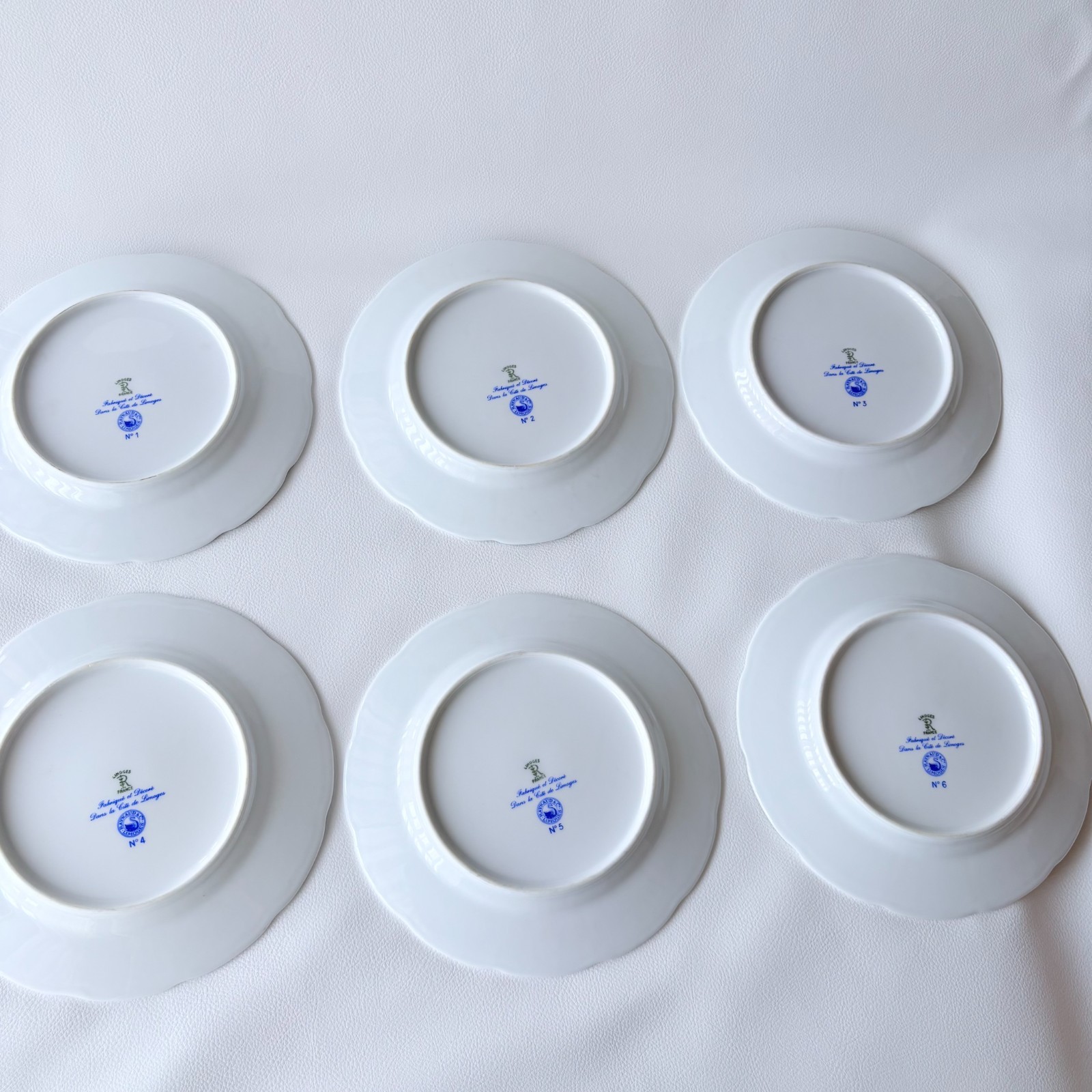 RAYNAUD Limoges SI KIANG Plate Full Set 6 [No.1 – 6] 22cm/8.7″