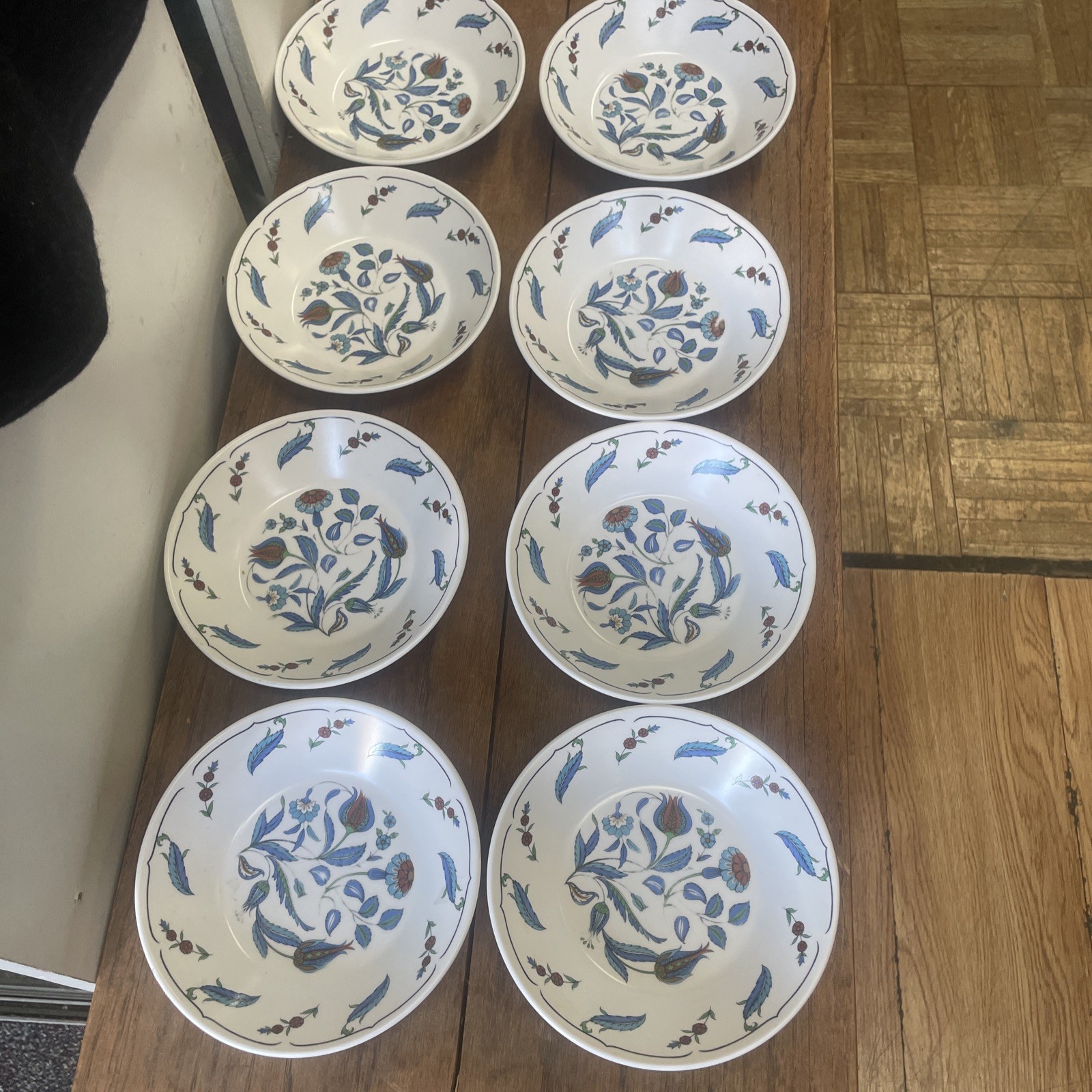 Noritake Progression Turquoise 9074 1970s MCM Fruit Desert Bowls Bowl Set 8