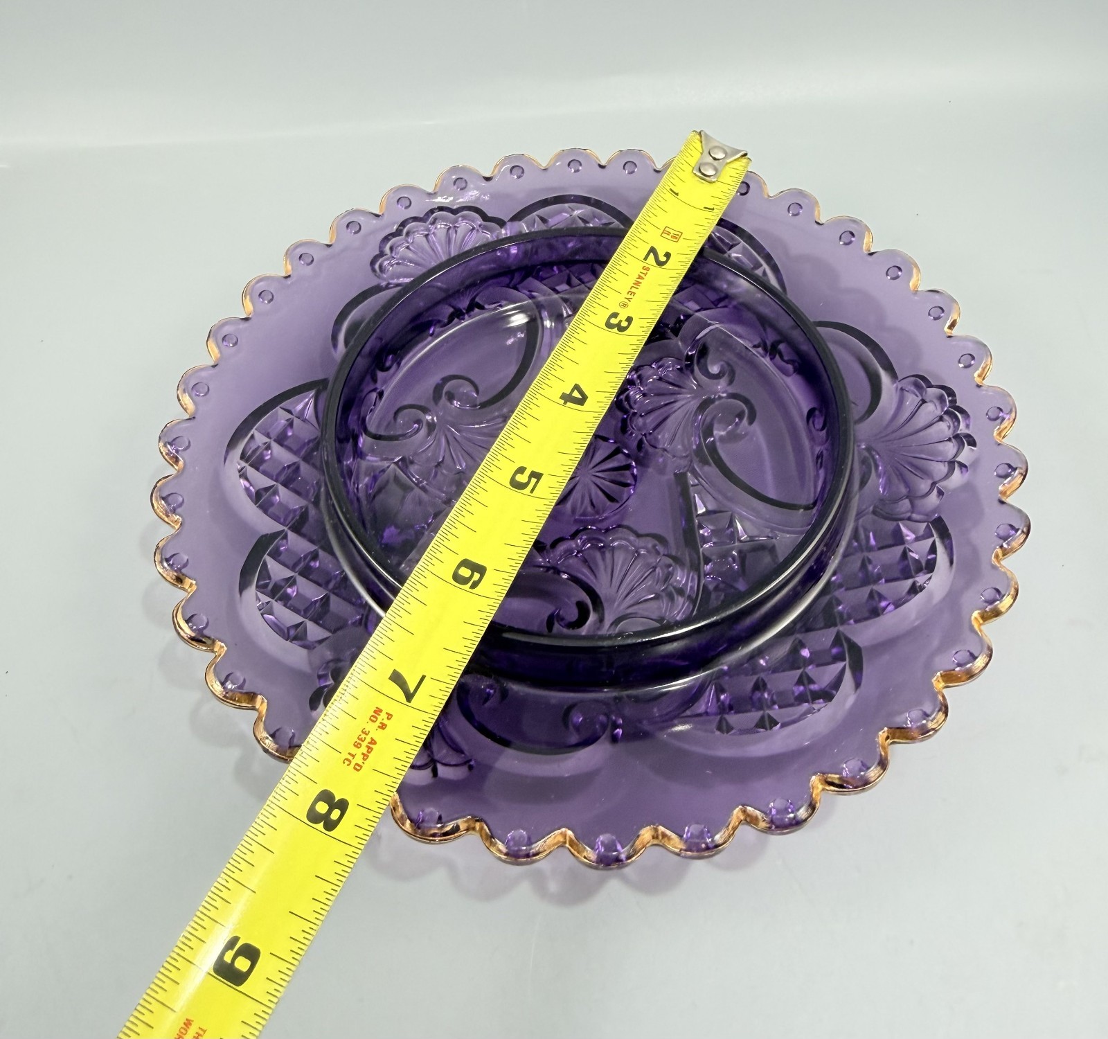 EAPG Riverside Amethyst Glass Croesus Butter Dish Creamer Sugar Bowl Set of 4