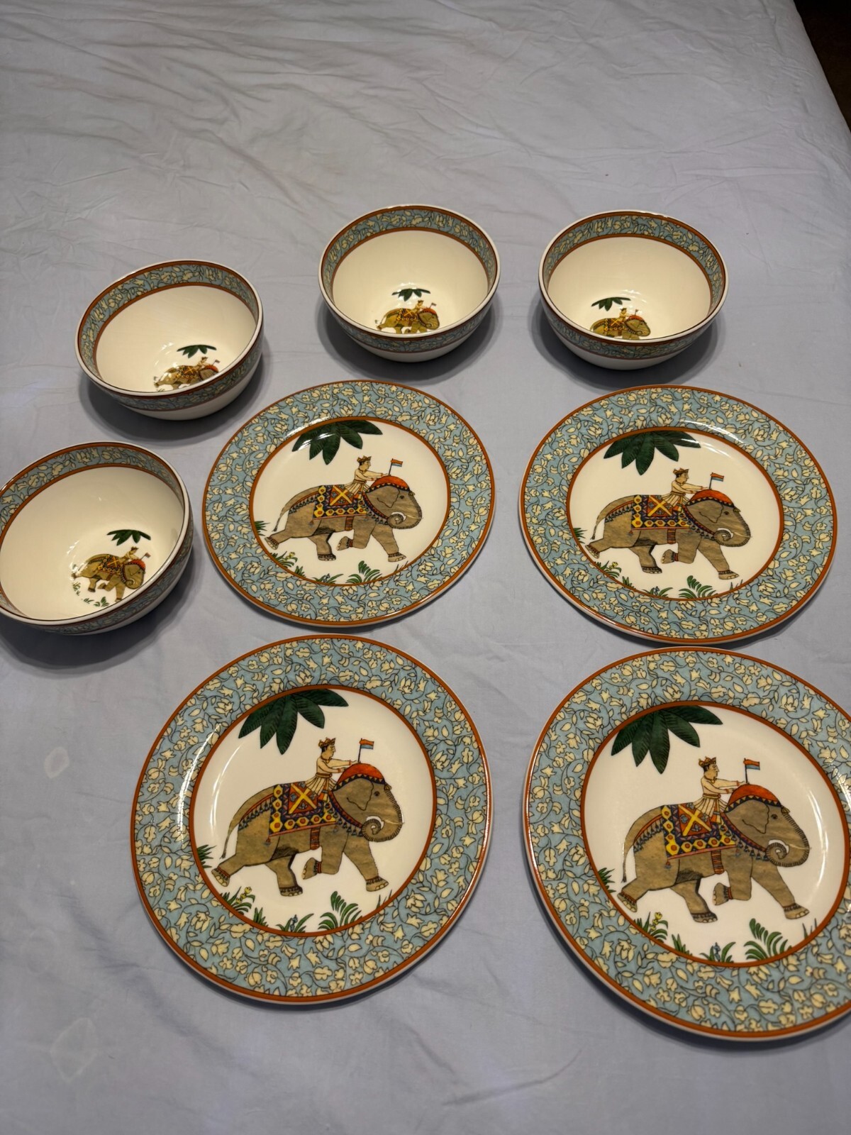 8 in total – VOYAGE by World Market ELEPHANT in India Plates and Bowls