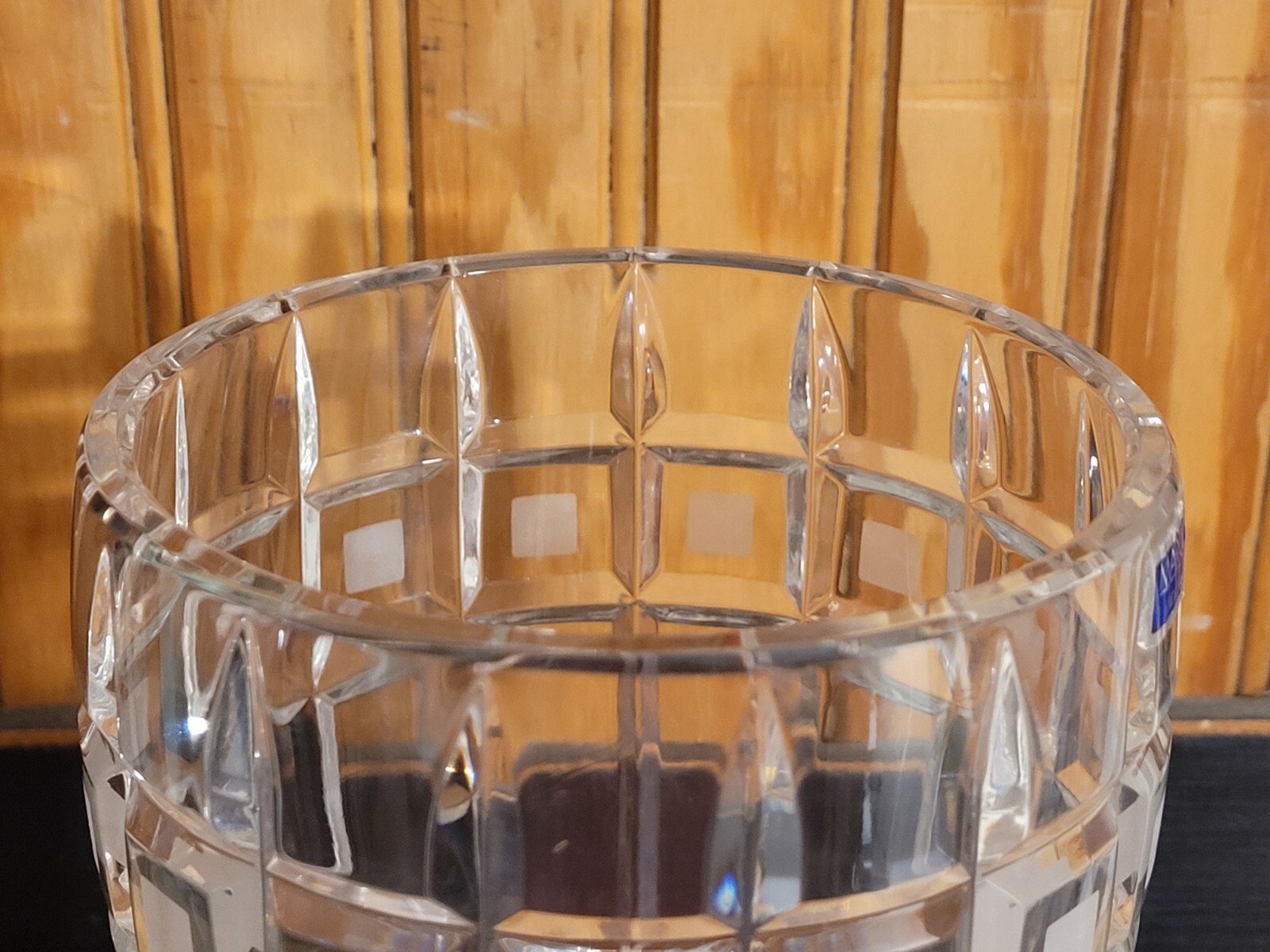 Marquis by Waterford Quadrata 8″ Crystal Flower Vase Frosted Squares