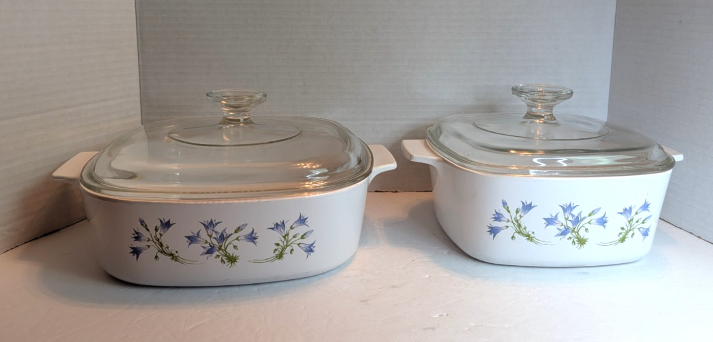 CorningWare Blue Dusk Covered Casserole Dishes w/ Lids 2 Liter & 1.5 Liter