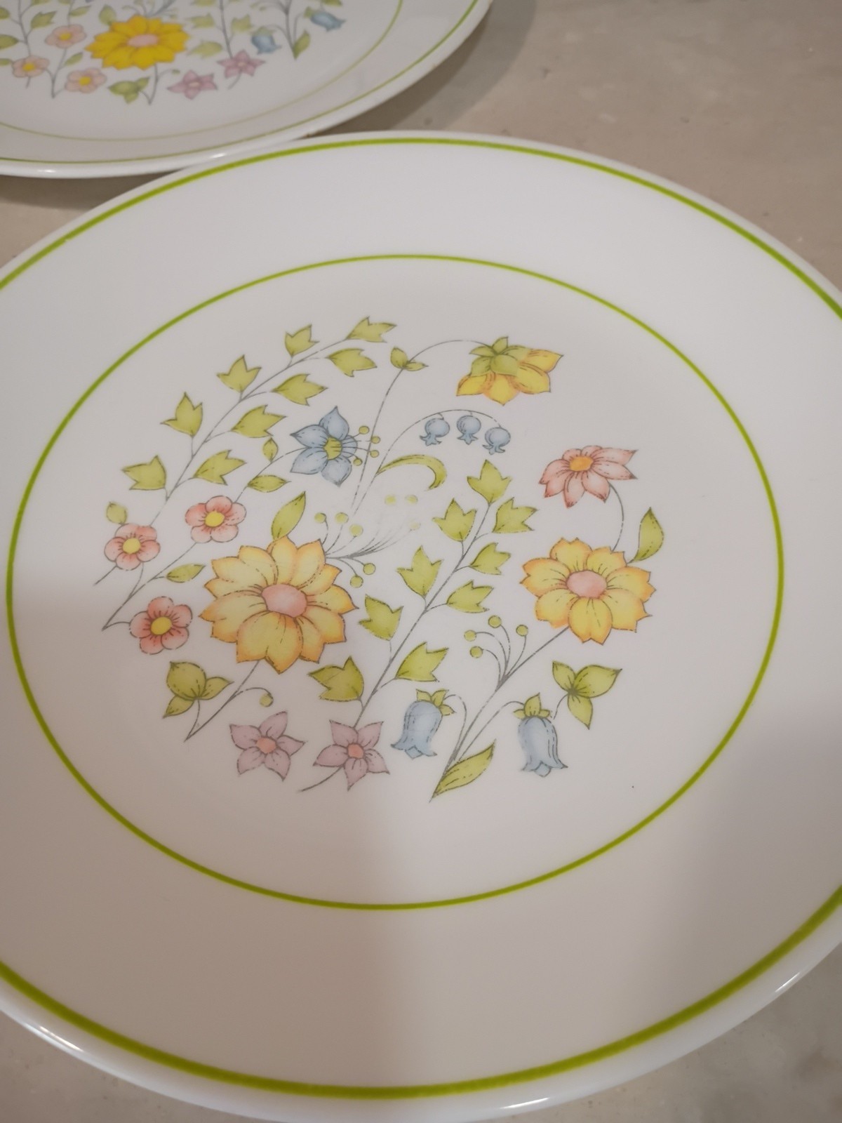 12 CORELLE DISH Lot Spring 5 Salad PLATES 1 Bowl 5 Saucers 1 Tea Coffee Cup