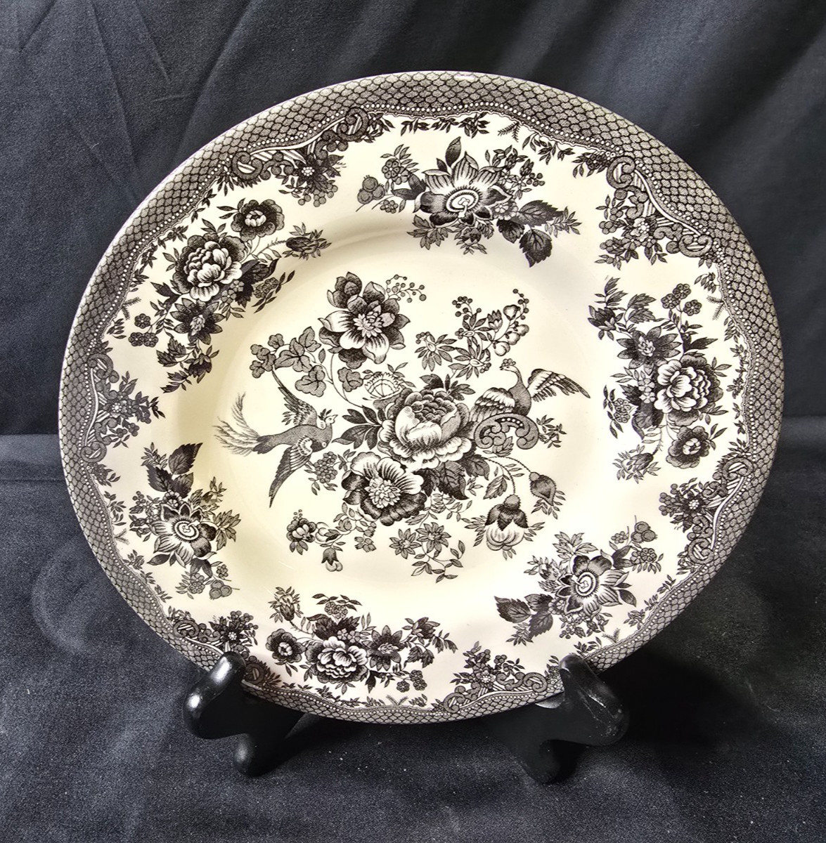Royal Stafford Asiatic Pheasant Black Salad Plate (S)