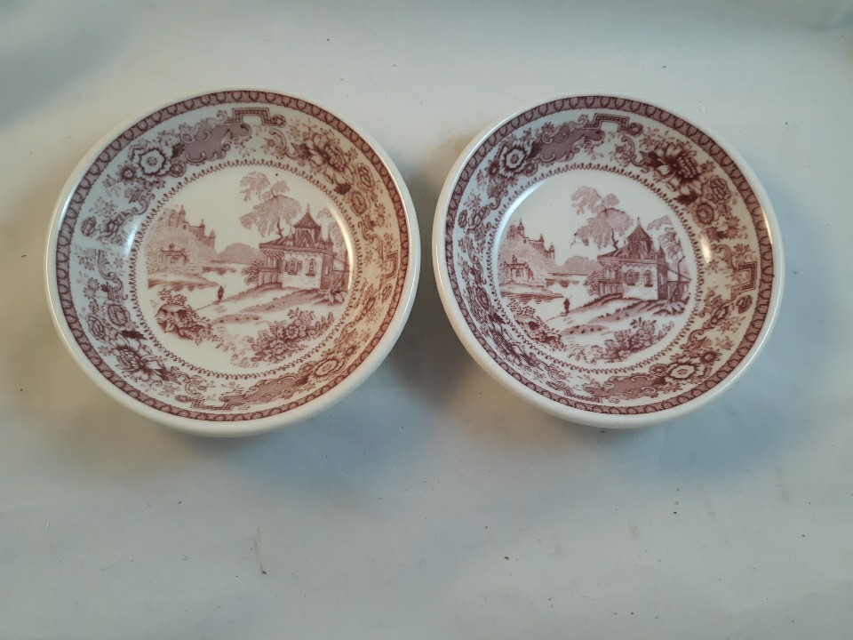 Vintage Syracuse Mayfair Pink Dessert/Fruit Dishes (2) Restaurant Ware U.S.A.