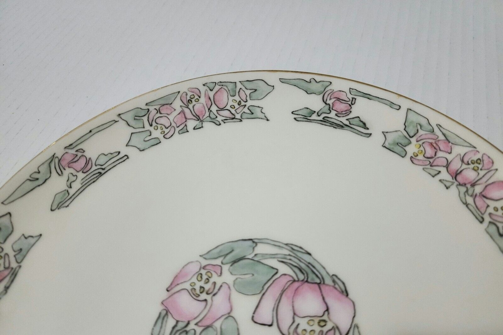 Antique Haviland Limoges France Plate Wild Roses Hand Painted Signed Carmichael