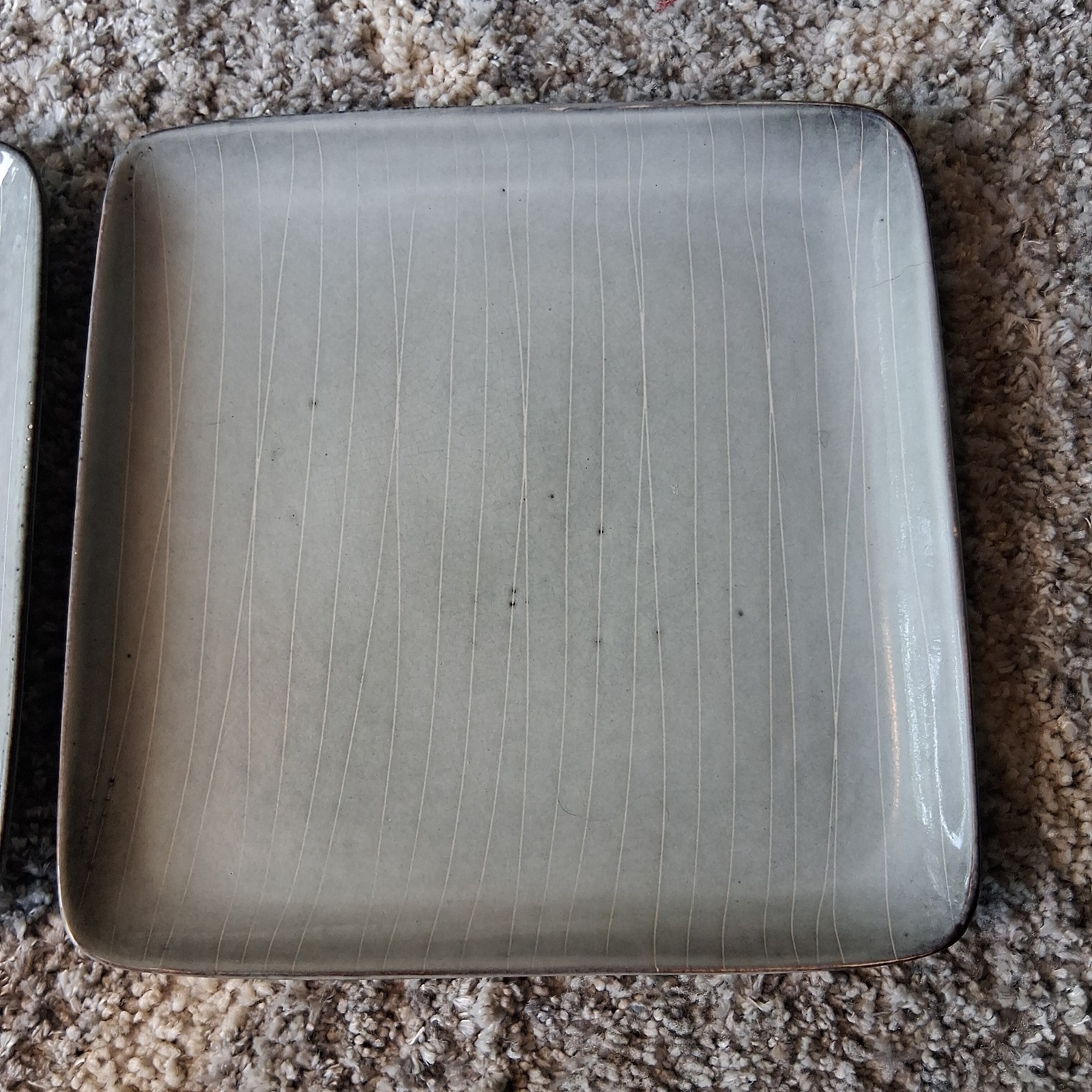 Project 62 Solene Blue-Gray Stoneware Set Of 2 Square Dinner Plates 10 3/8”