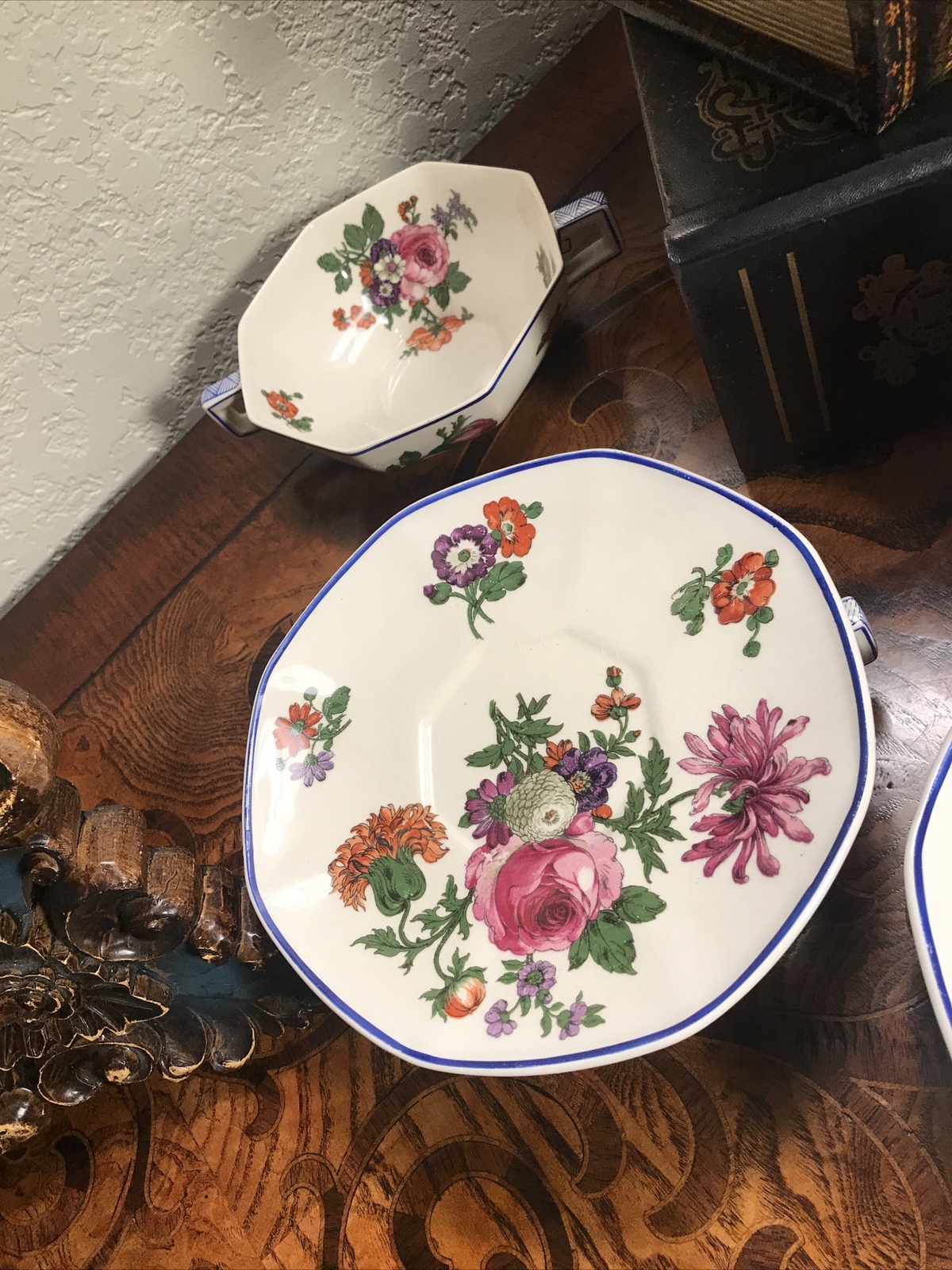 Antique Royal Doulton Cream Soup Bowl & Saucer Nanakin RdNo 597,783 Made England