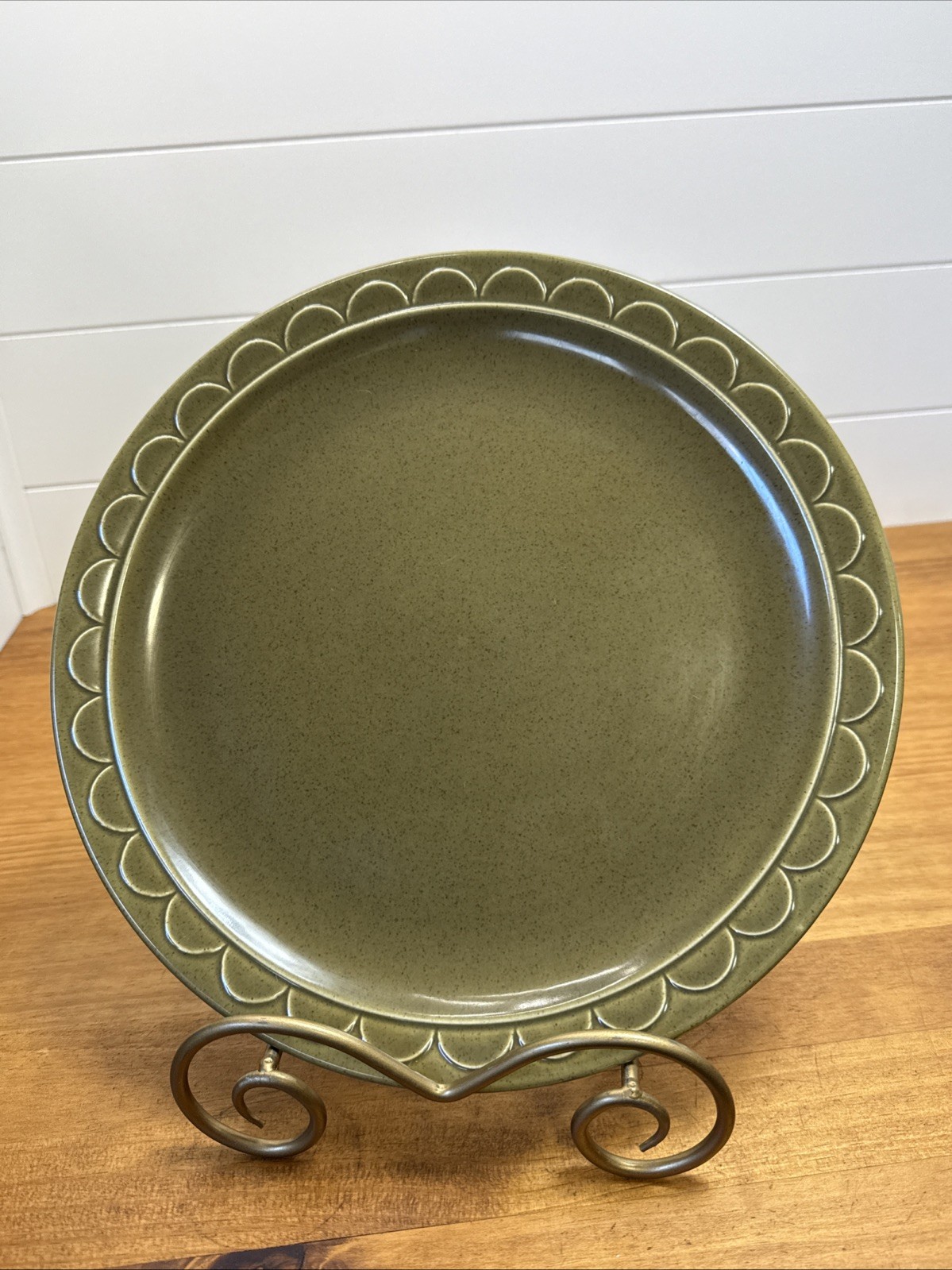 Vintage Homer Laughlin Sheffield Granada Olive Green 12.25” Platter USA