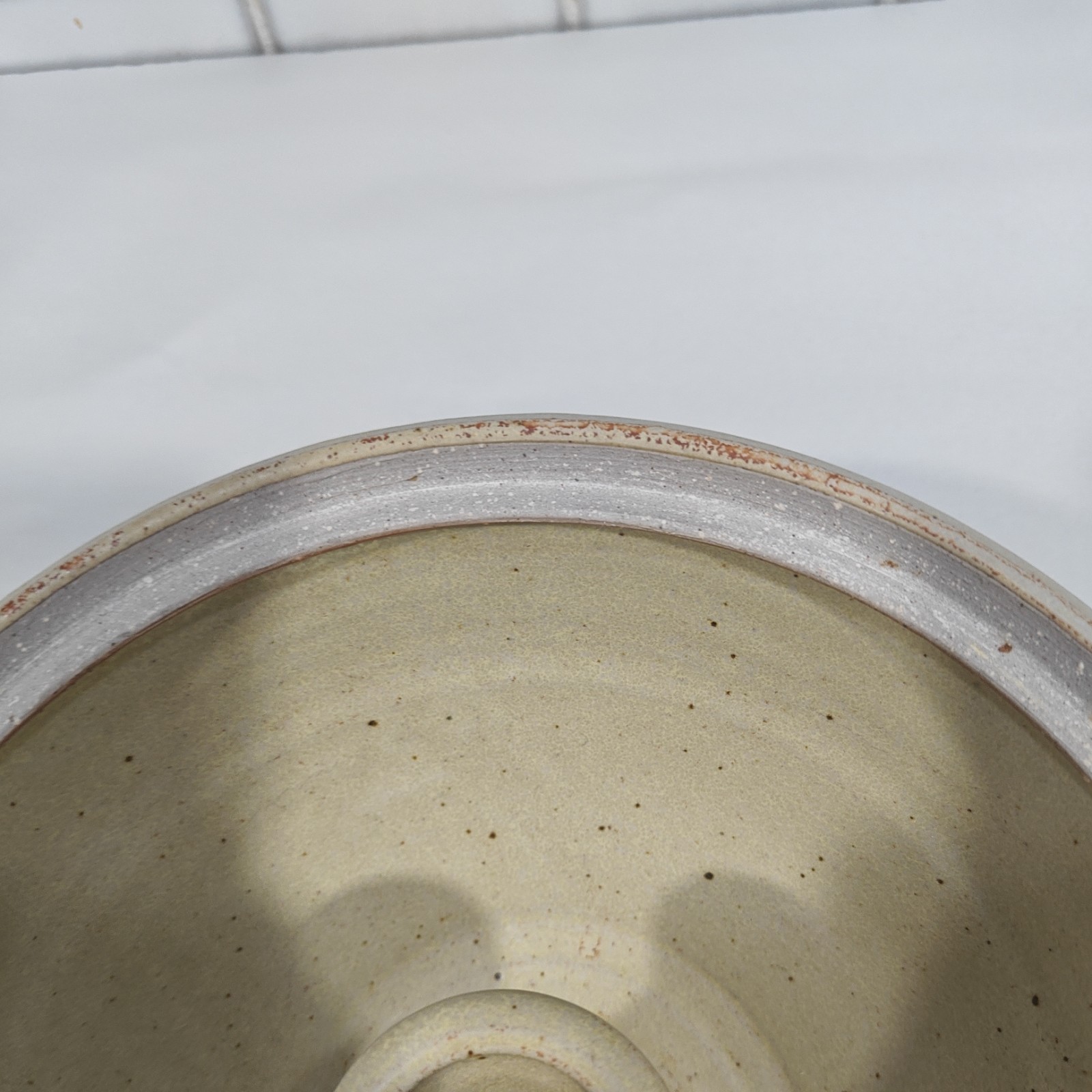 Vintage Style Pottery Stoneware Glazed Steamer Dish Lid Casserole Flower Design